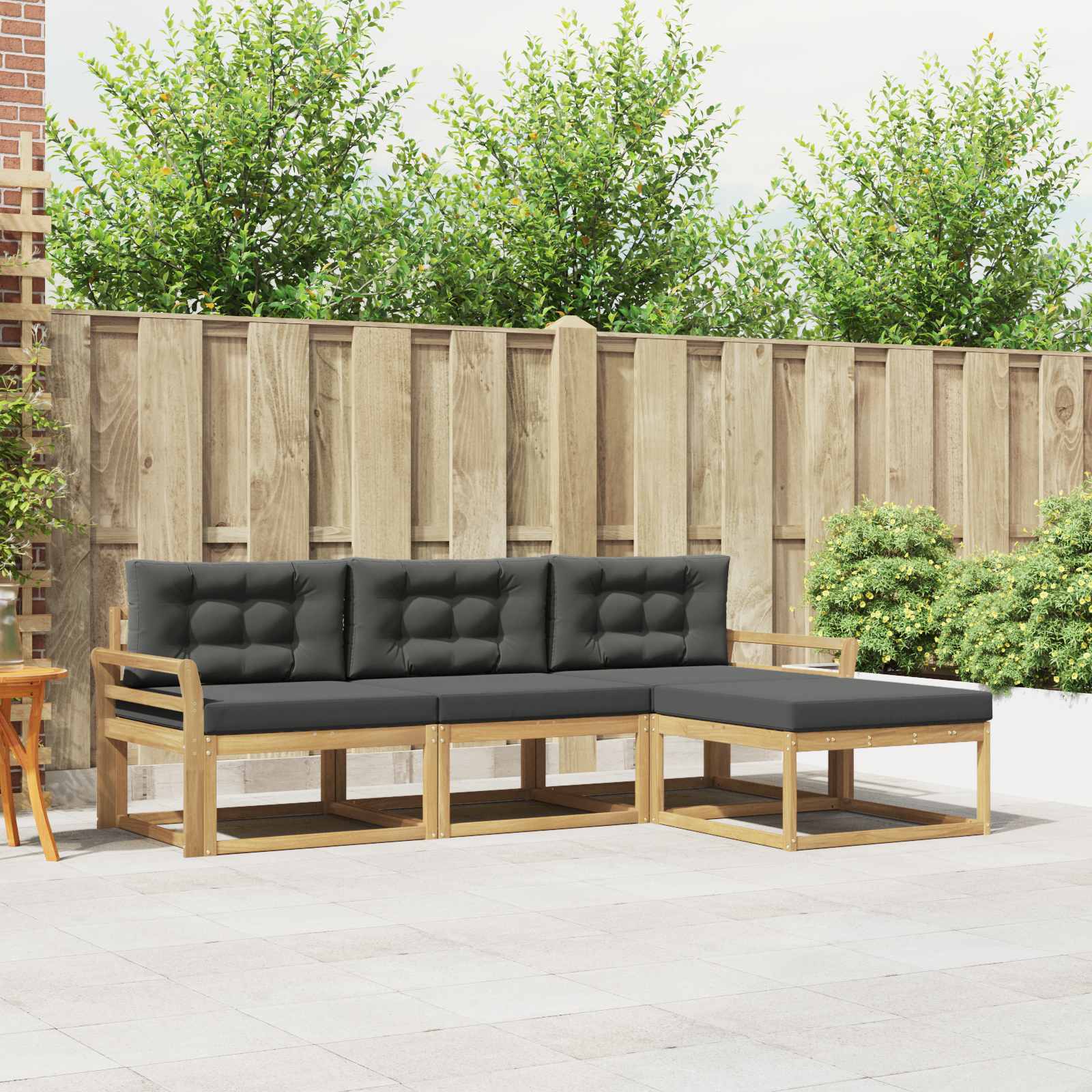 Set vanjskih sofa s jastukom 4 pcs Bijela i antracit Poliester