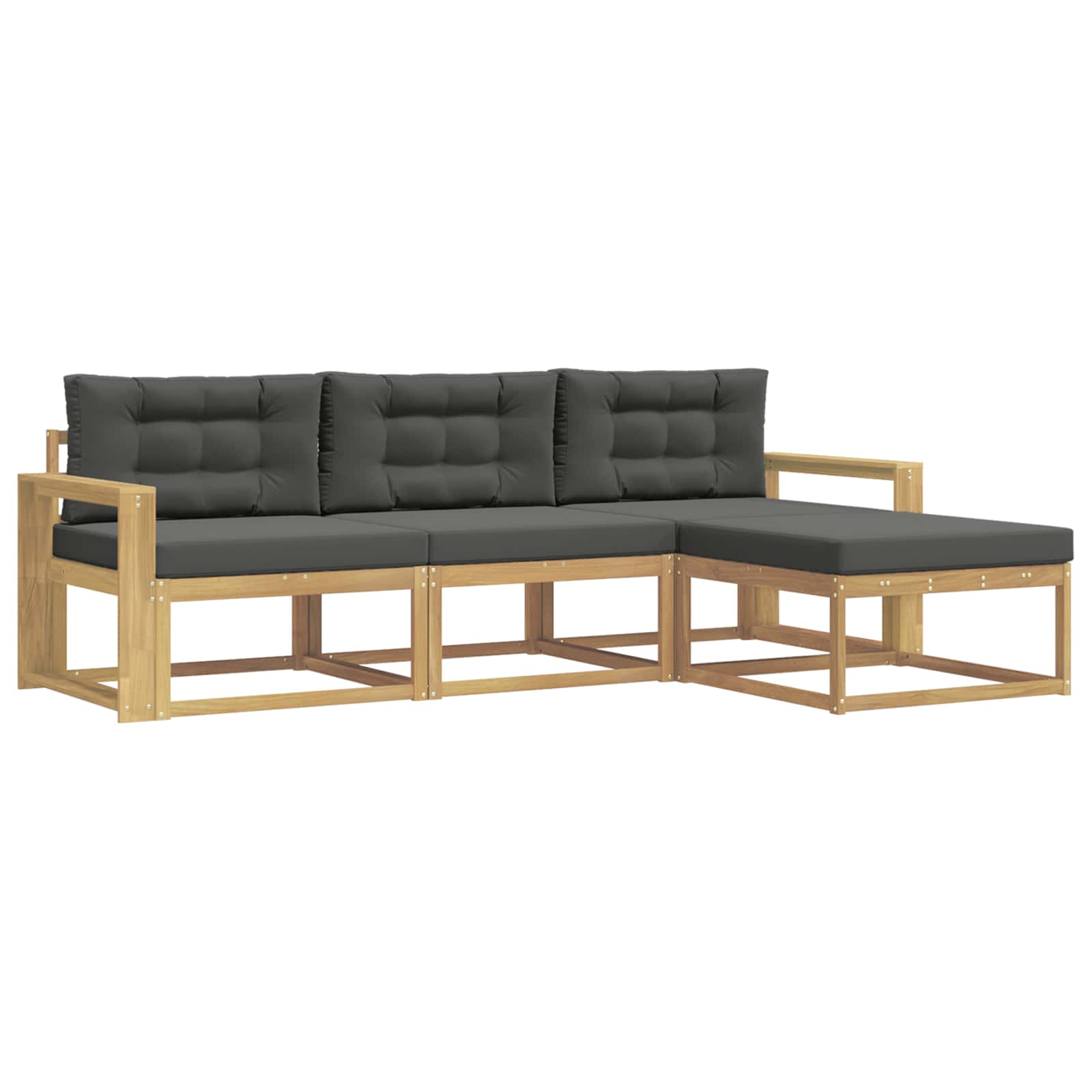 Set vanjskih sofa s jastukom 4 pcs Bijela i antracit Poliester