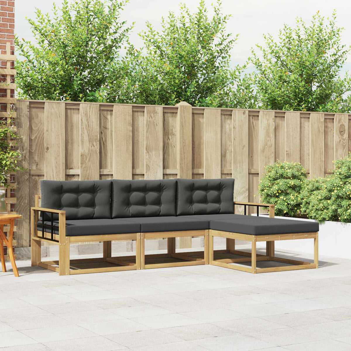Set vanjskih sofa 4 kom. Bijela i antracit Poliester