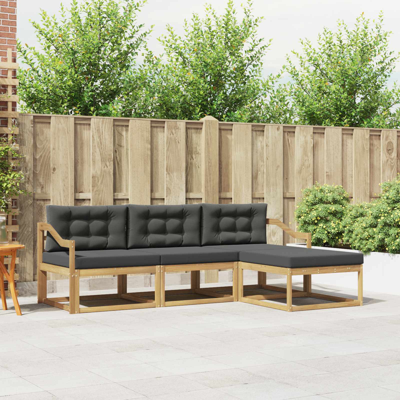 Set vanjskih sofa s jastukom 4 pcs Bijela i antracit Poliester