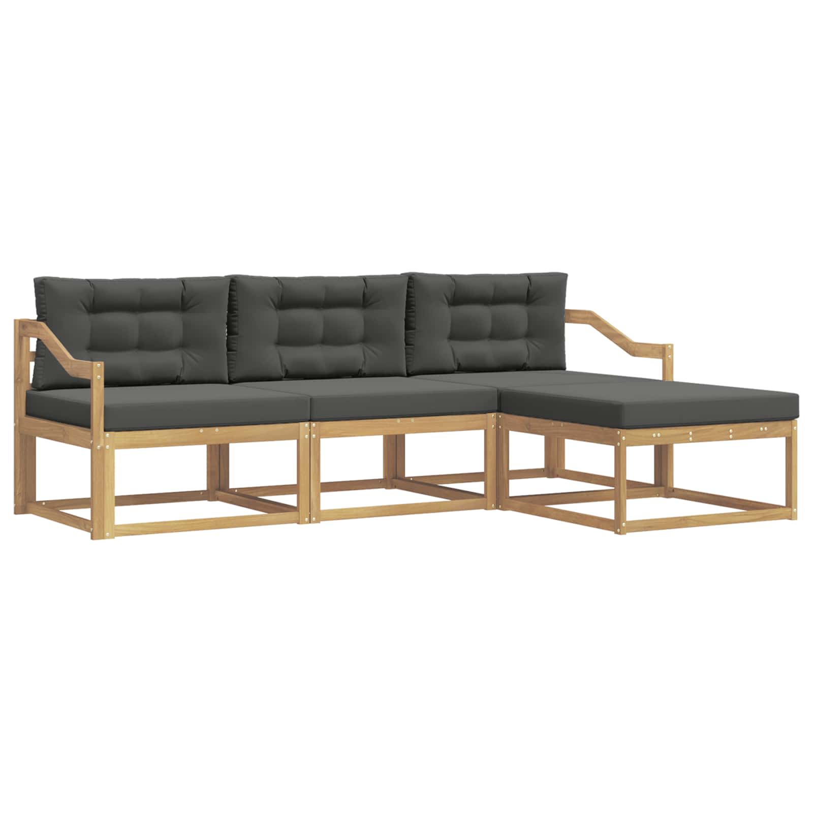 Set vanjskih sofa s jastukom 4 pcs Bijela i antracit Poliester