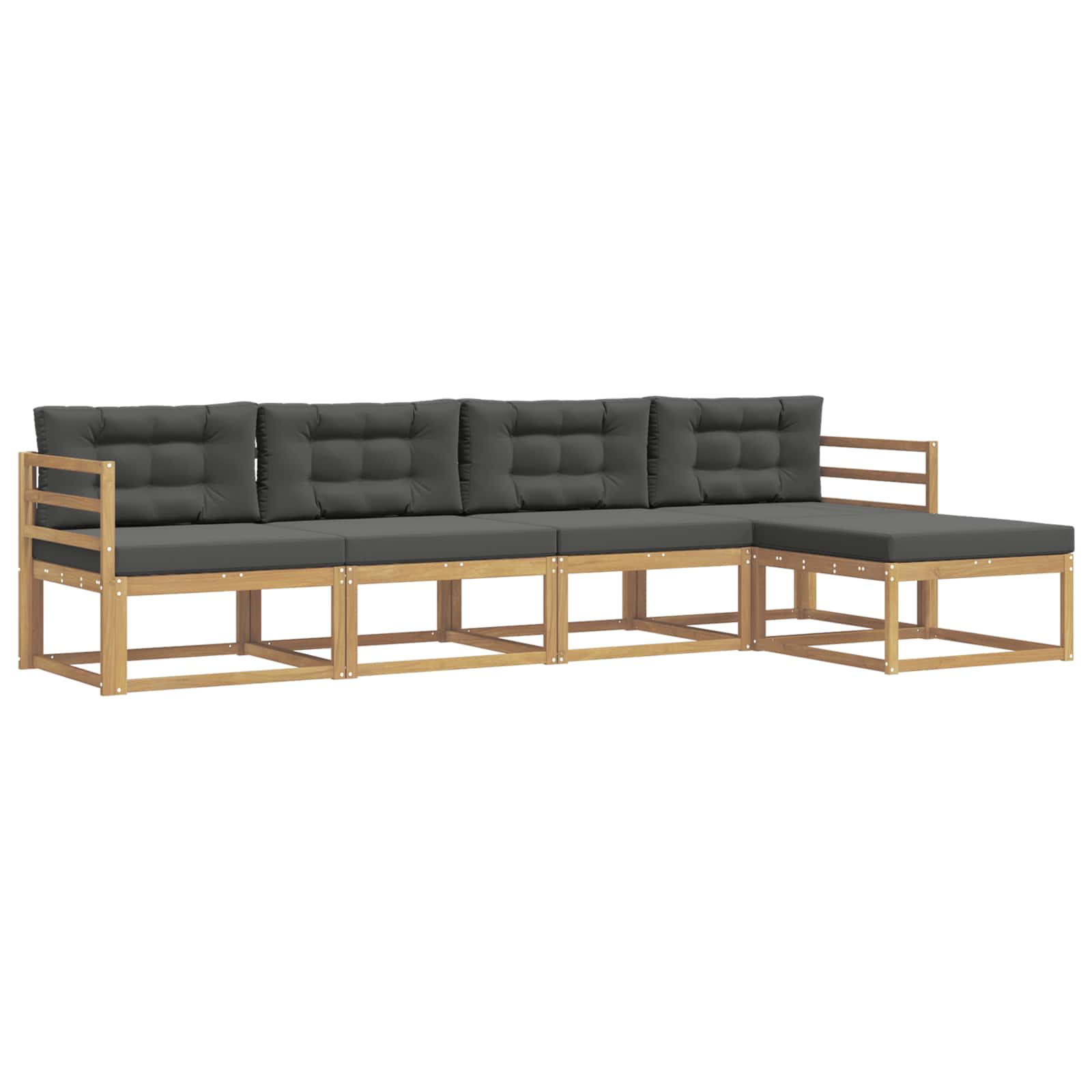 Set vanjskih sofa s jastukom 4 pcs Bijela i antracit Poliester