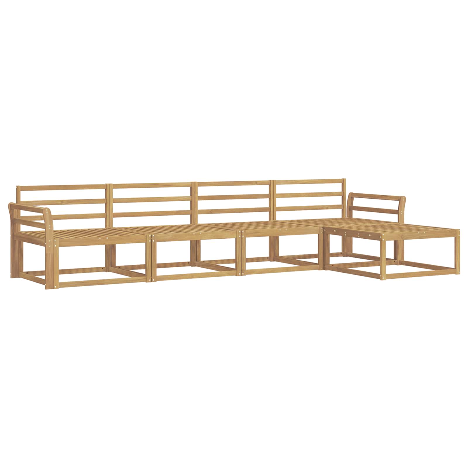 Set vanjskih sofa 5 pcs Bijela 333 x 162,5 x 73 cm