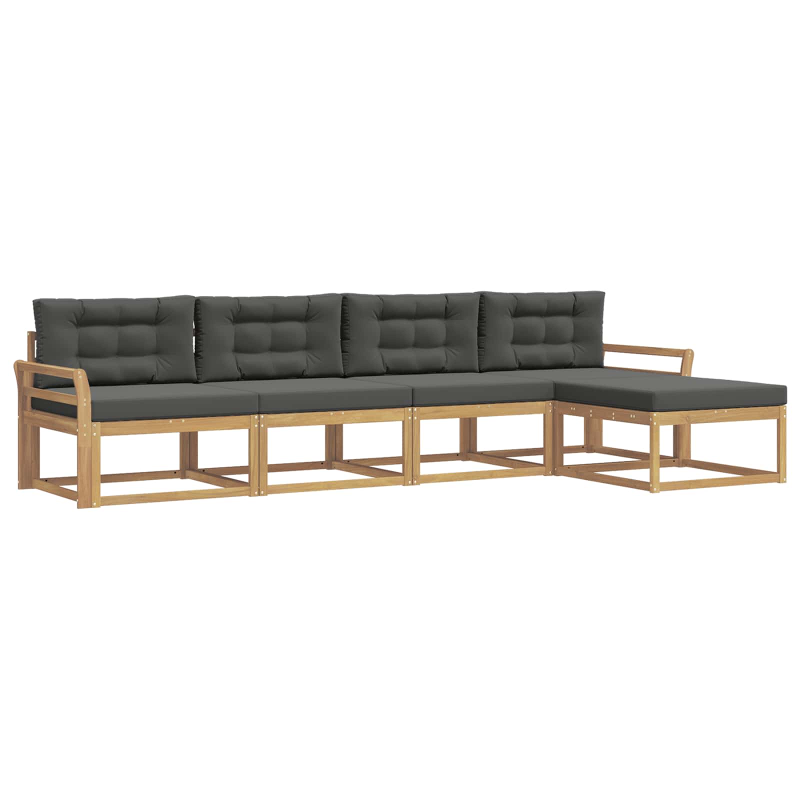 Set vanjskih sofa s jastukom 4 pcs Bijela i antracit Poliester