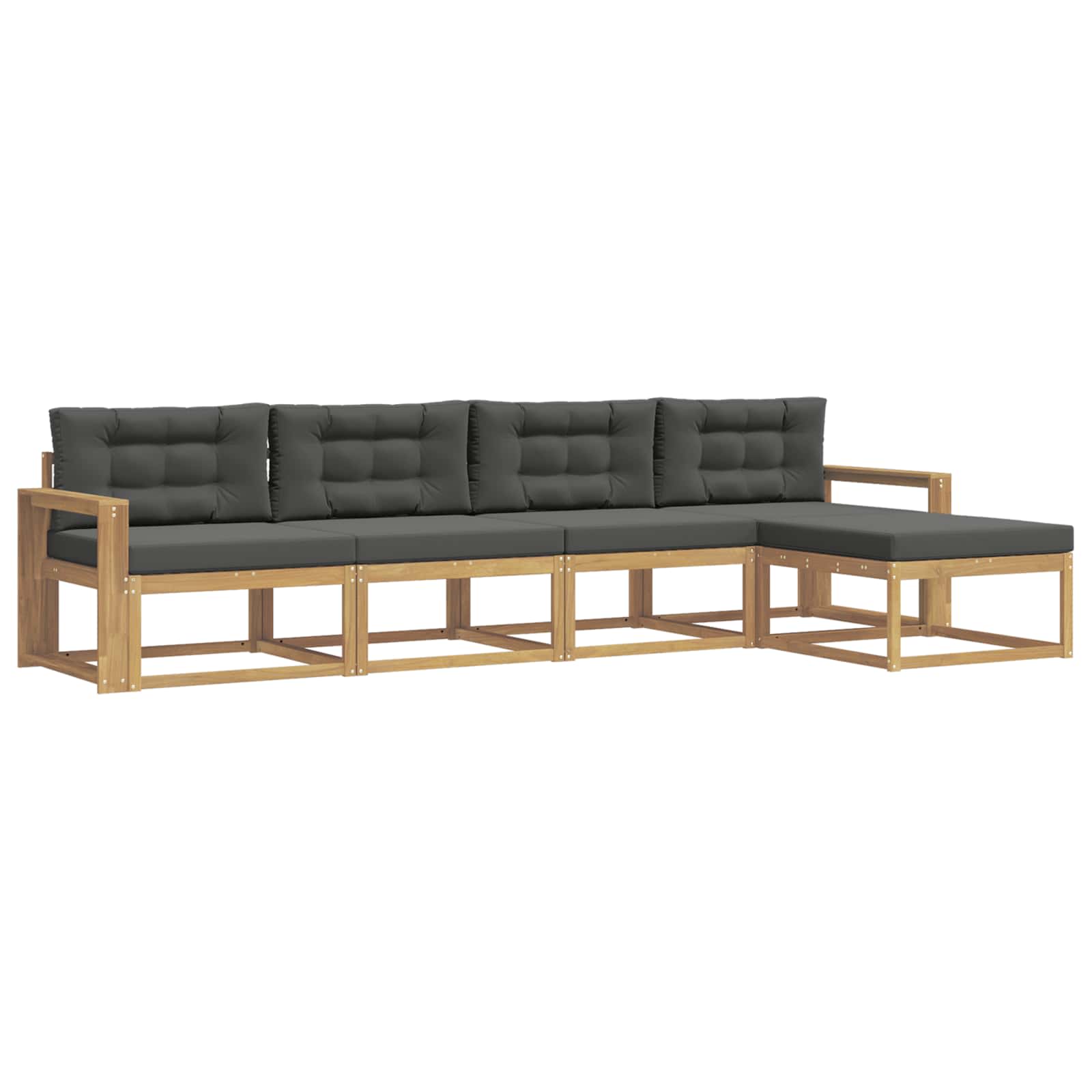 Set vanjskih sofa s jastukom 4 pcs Bijela i antracit Poliester