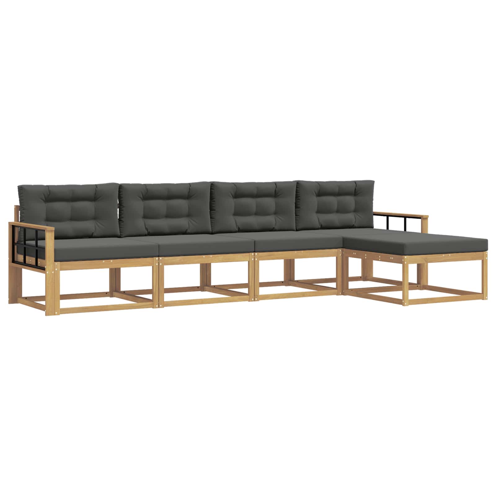 Set vanjskih sofa s jastukom 4 pcs Bijela i antracit Poliester