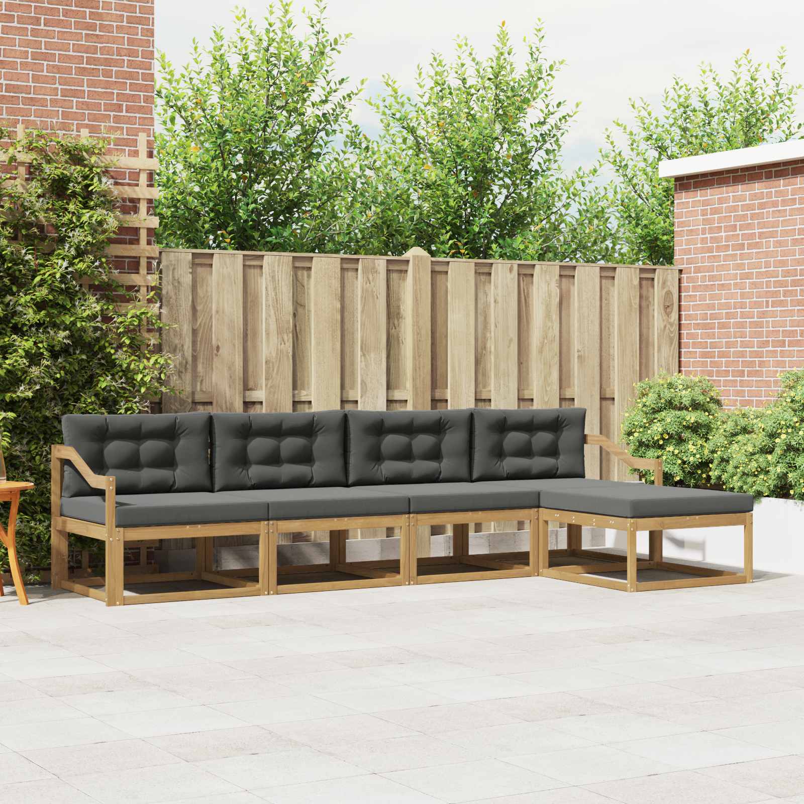 Set vanjskih sofa s jastukom 4 pcs Bijela i antracit Poliester