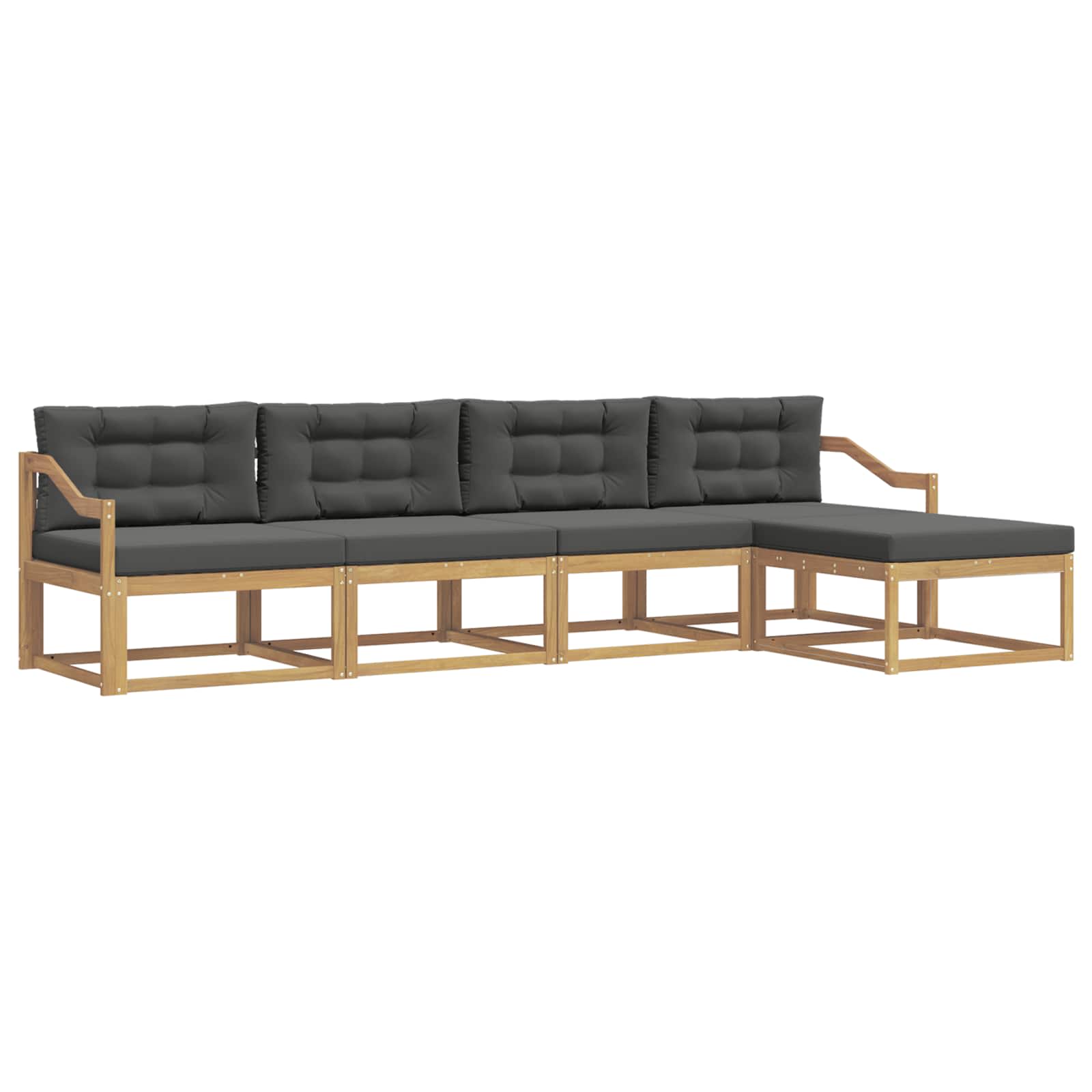 Set vanjskih sofa s jastukom 4 pcs Bijela i antracit Poliester