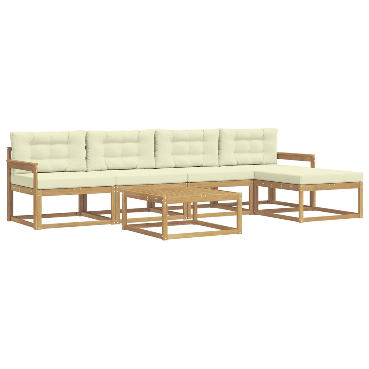 Set vanjskih sofa 6 pcs Bijela i krem 79 x 79 x 37 cm Poliester