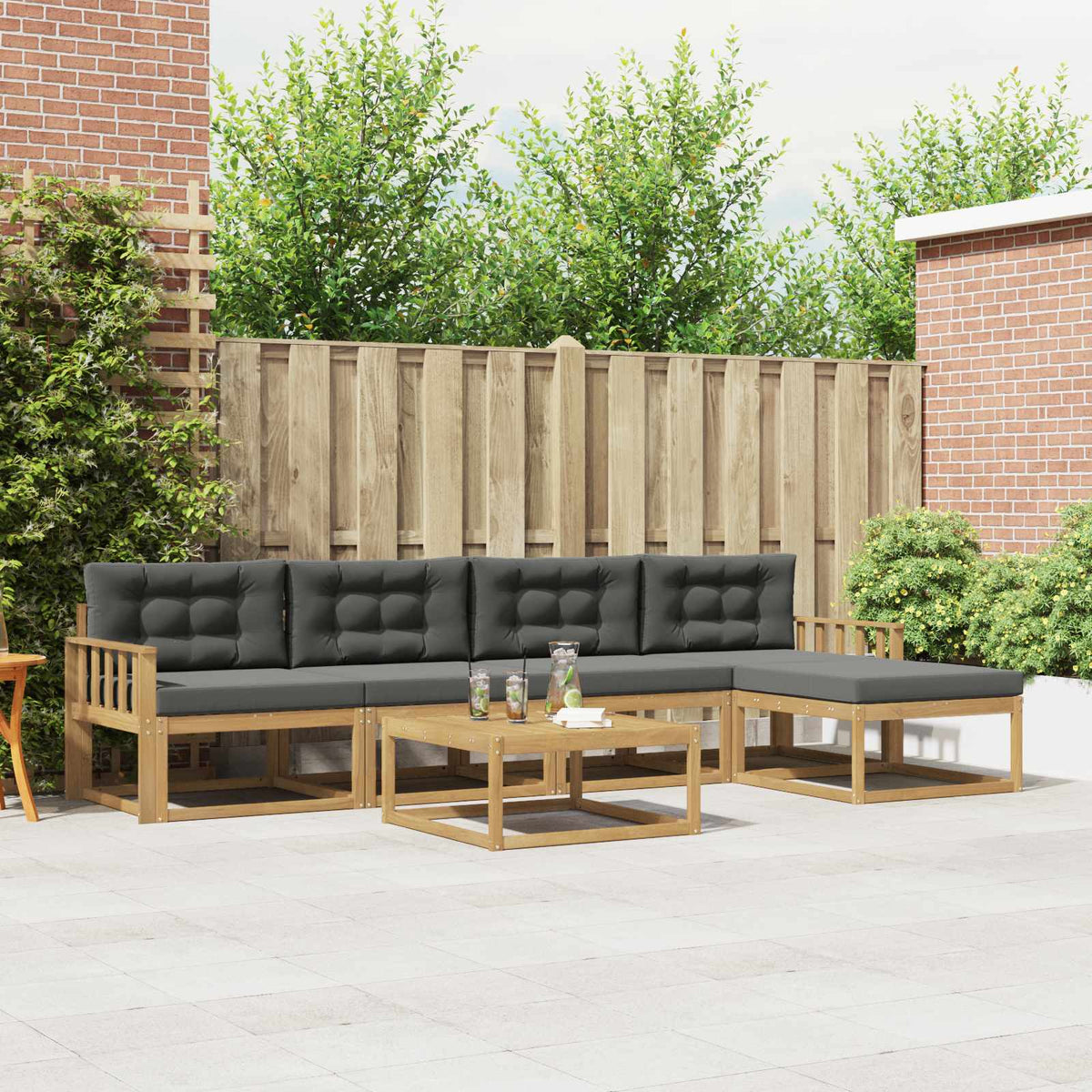Set vanjskih sofa 6 pcs Bijela i antracit 79 x 79 x 37 cm