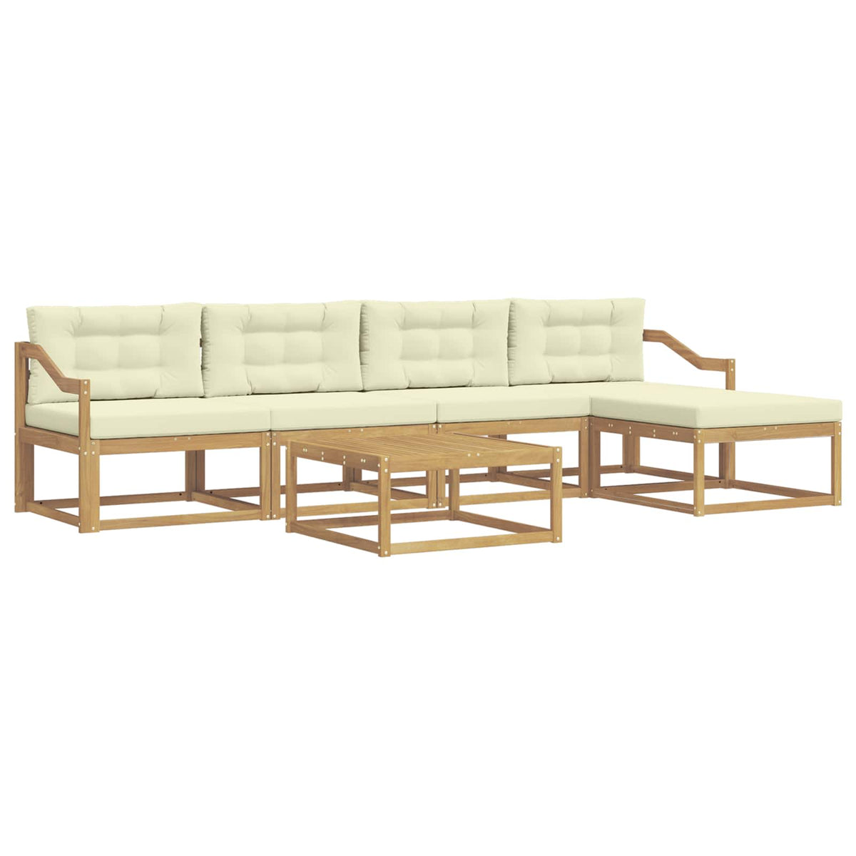Set vanjskih sofa 6 kom. Bijela i krem Poliester