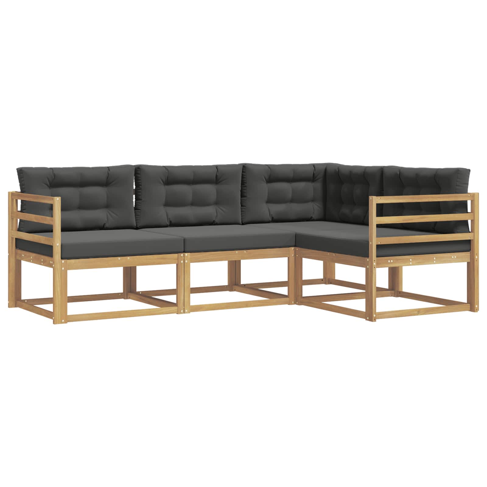 Set vanjskih sofa s jastukom 3 pcs Bijela i antracit Poliester