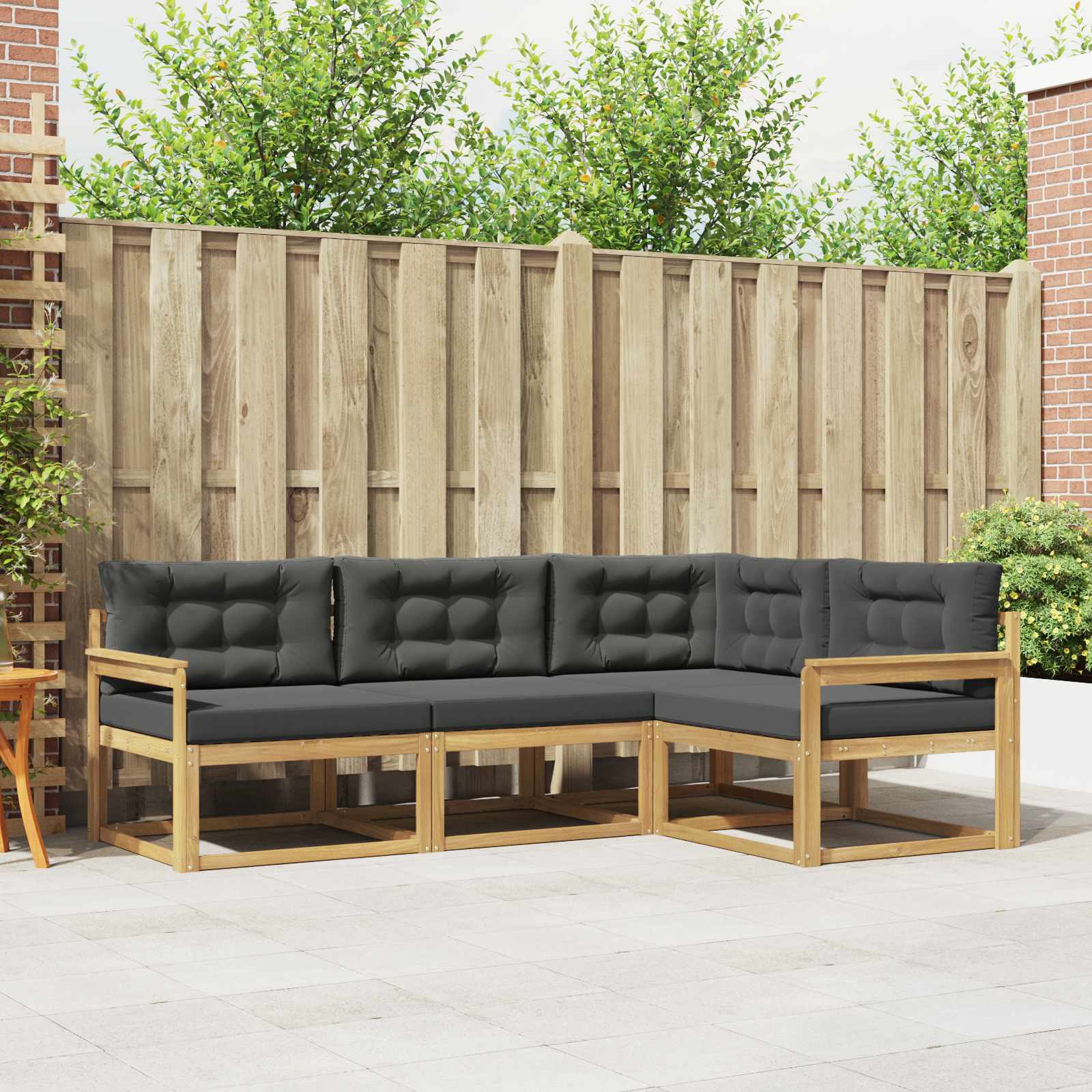 Set vanjskih sofa s jastukom 3 pcs Bijela i antracit Poliester