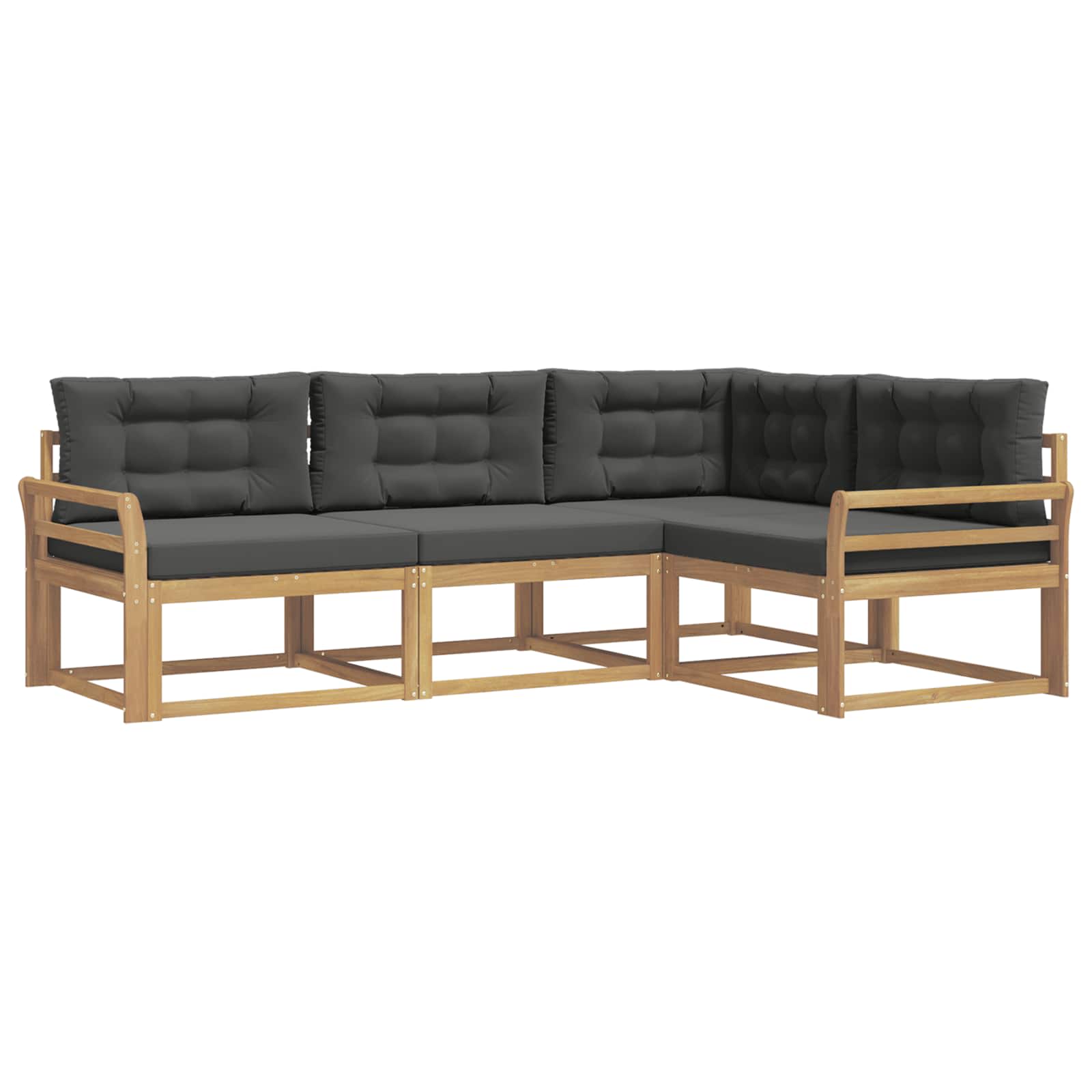 Set vanjskih sofa s jastukom 3 pcs Bijela i antracit Poliester