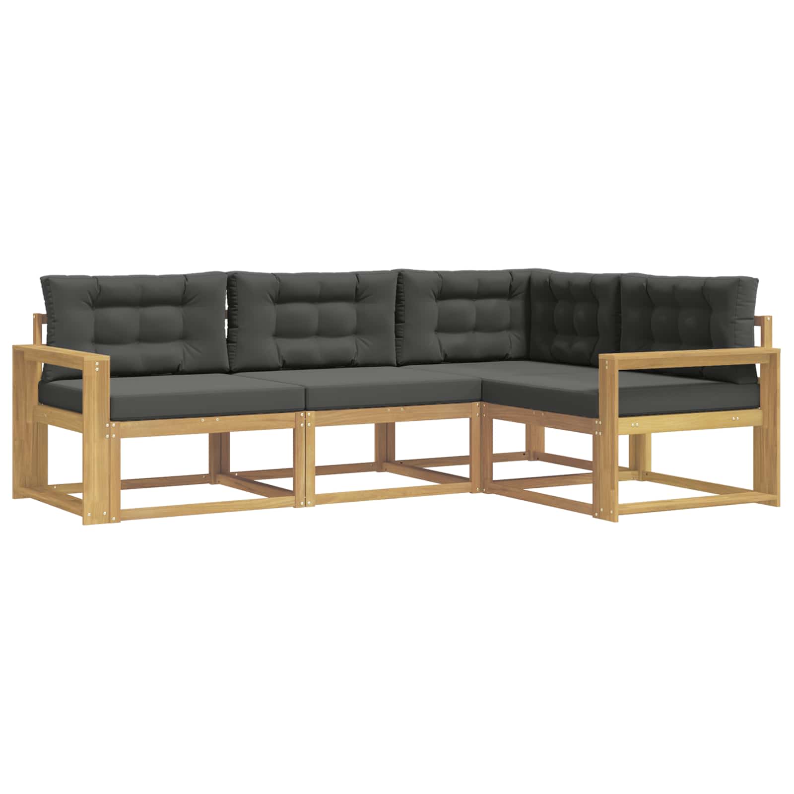 Set vanjskih sofa s jastukom 3 pcs Bijela i antracit Poliester