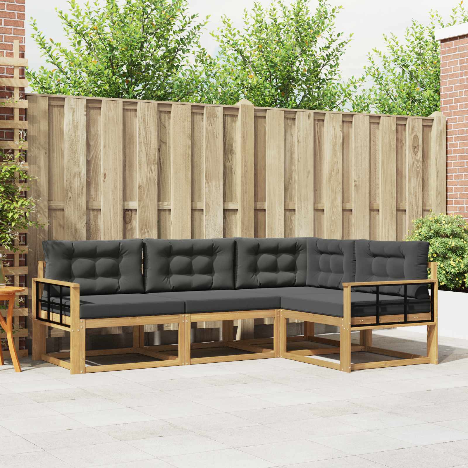 Set vanjskih sofa s jastukom 3 pcs Bijela i antracit Poliester