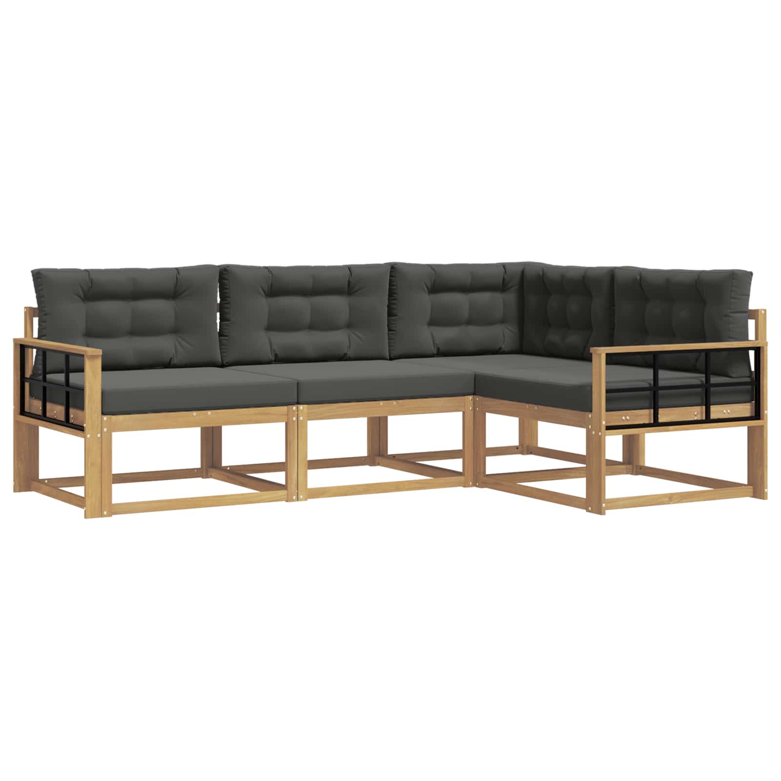 Set vanjskih sofa s jastukom 3 pcs Bijela i antracit Poliester