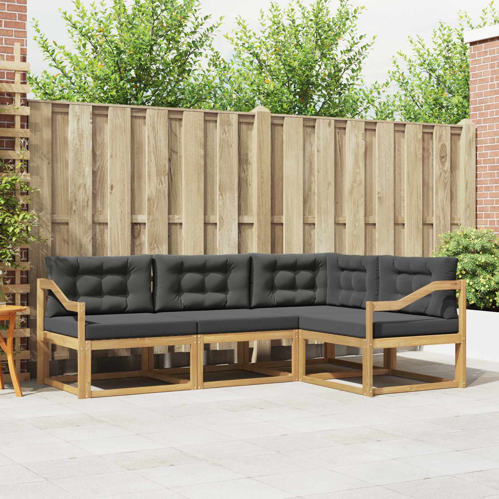 Set vanjskih sofa s jastukom 3 pcs Bijela i antracit Poliester
