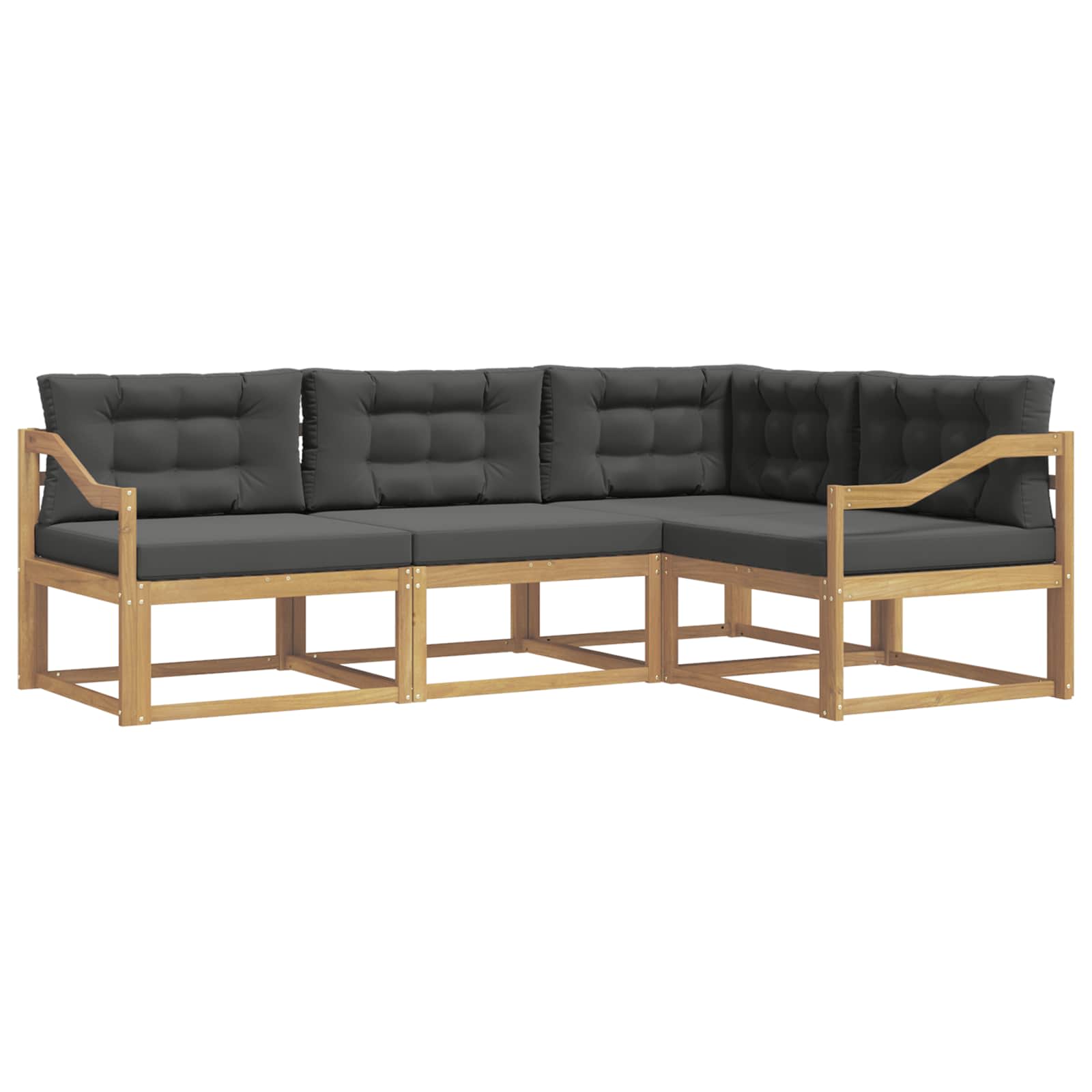 Set vanjskih sofa s jastukom 3 pcs Bijela i antracit Poliester