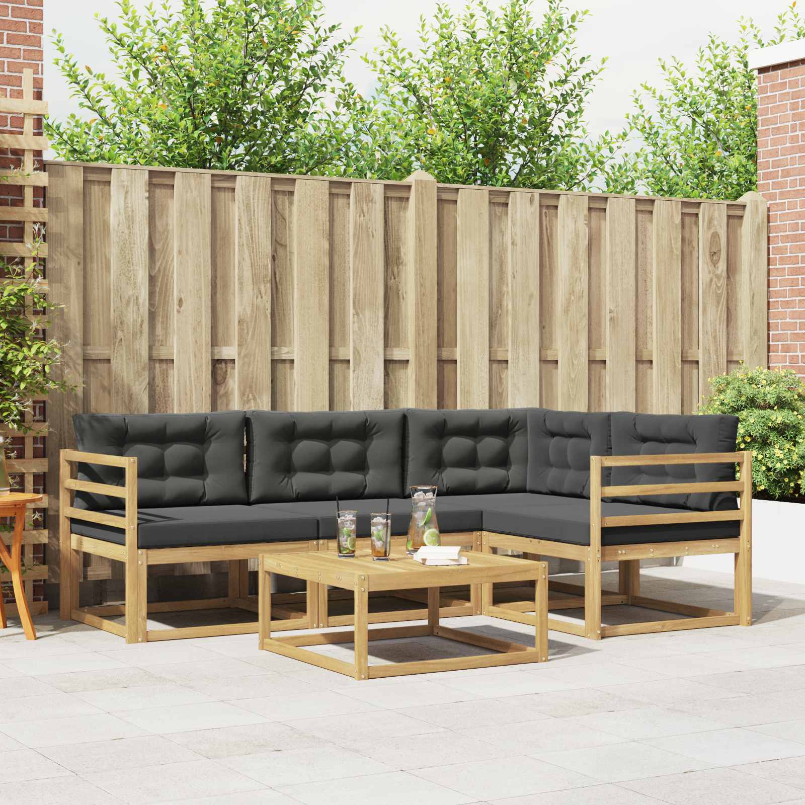 Set vanjskih sofa 5 pcs Bijela i antracit 79 x 79 x 37 cm