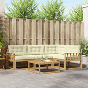 Set vanjskih sofa 5 kom. Bijela i krem Poliester