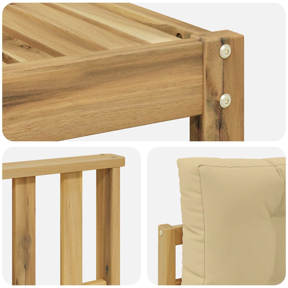 Set vanjskih sofa 5 pcs Bijela i bež 79 x 79 x 37 cm Poliester