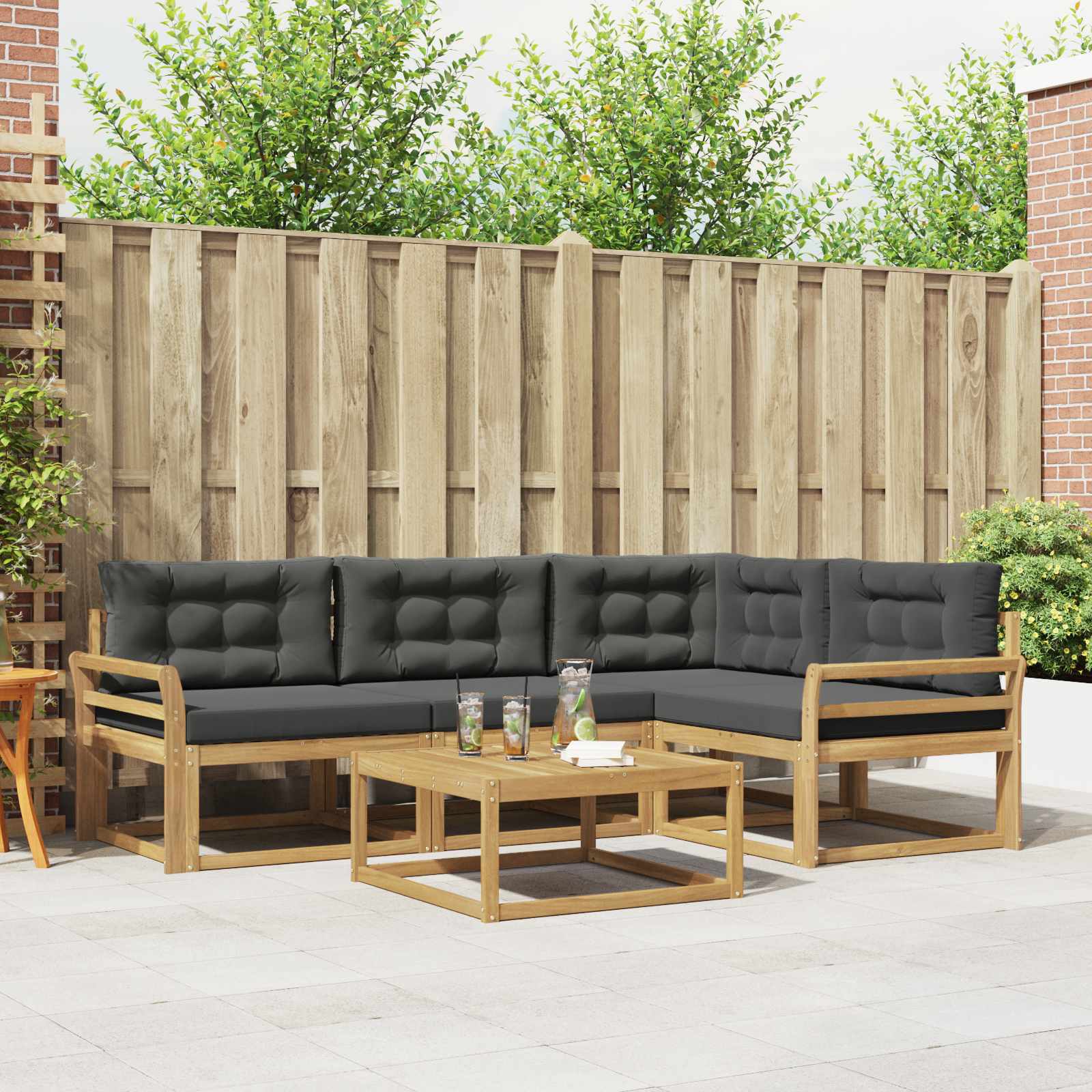 Set vanjskih sofa 5 pcs Bijela i antracit 79 x 79 x 37 cm