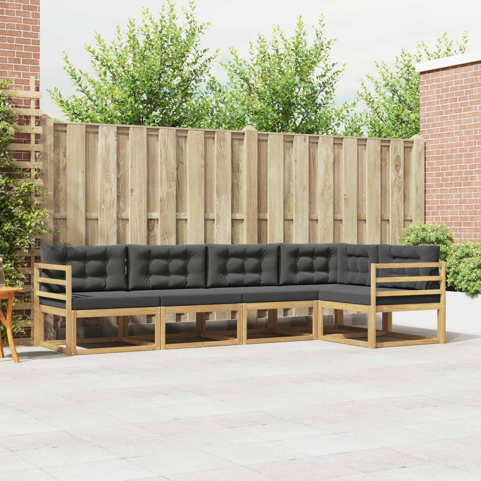 Set vanjskih sofa s jastukom 4 pcs Bijela i antracit Poliester
