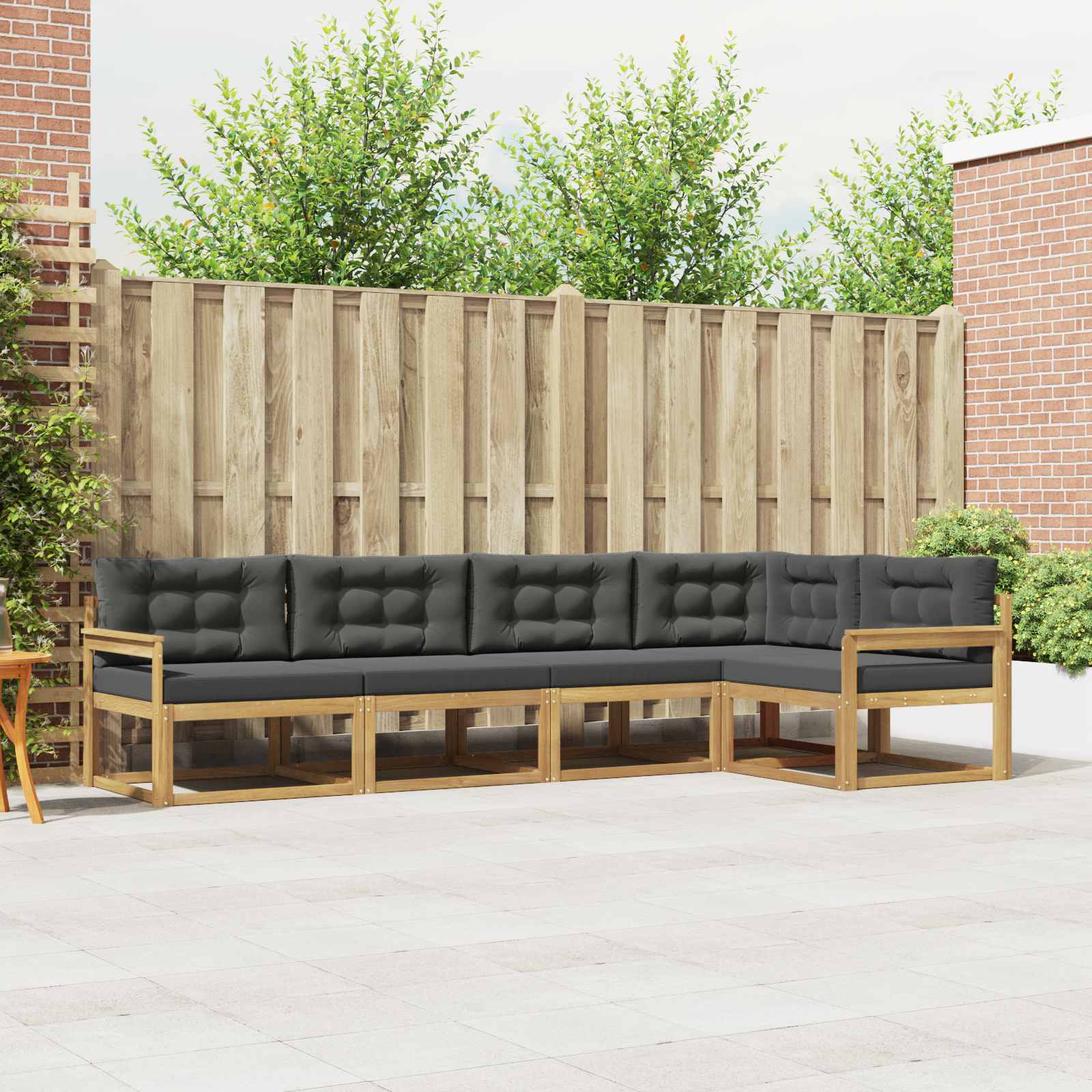 Set vanjskih sofa s jastukom 4 pcs Bijela i antracit Poliester