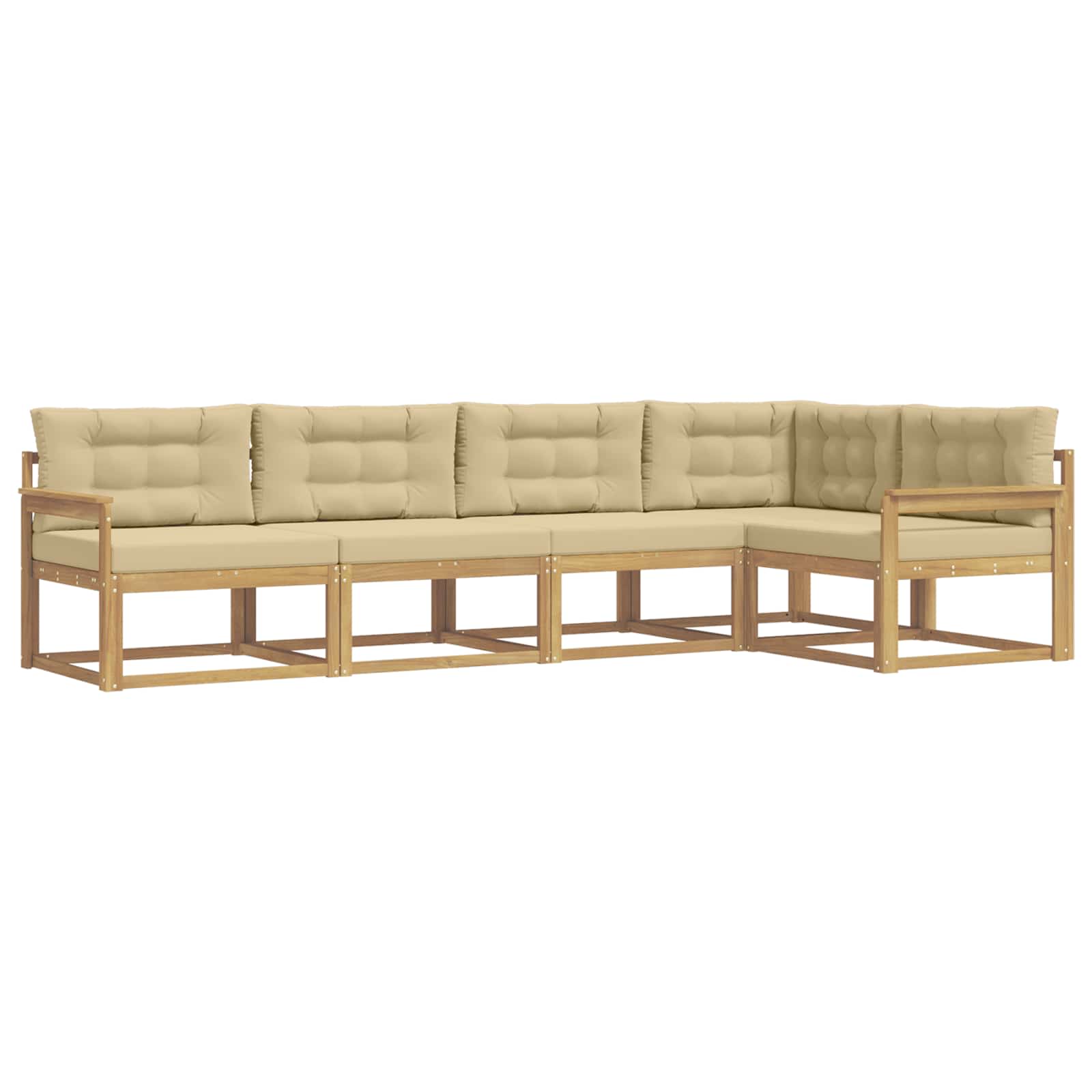 Set vanjskih sofa s jastukom 4 pcs Bijela i bež Poliester