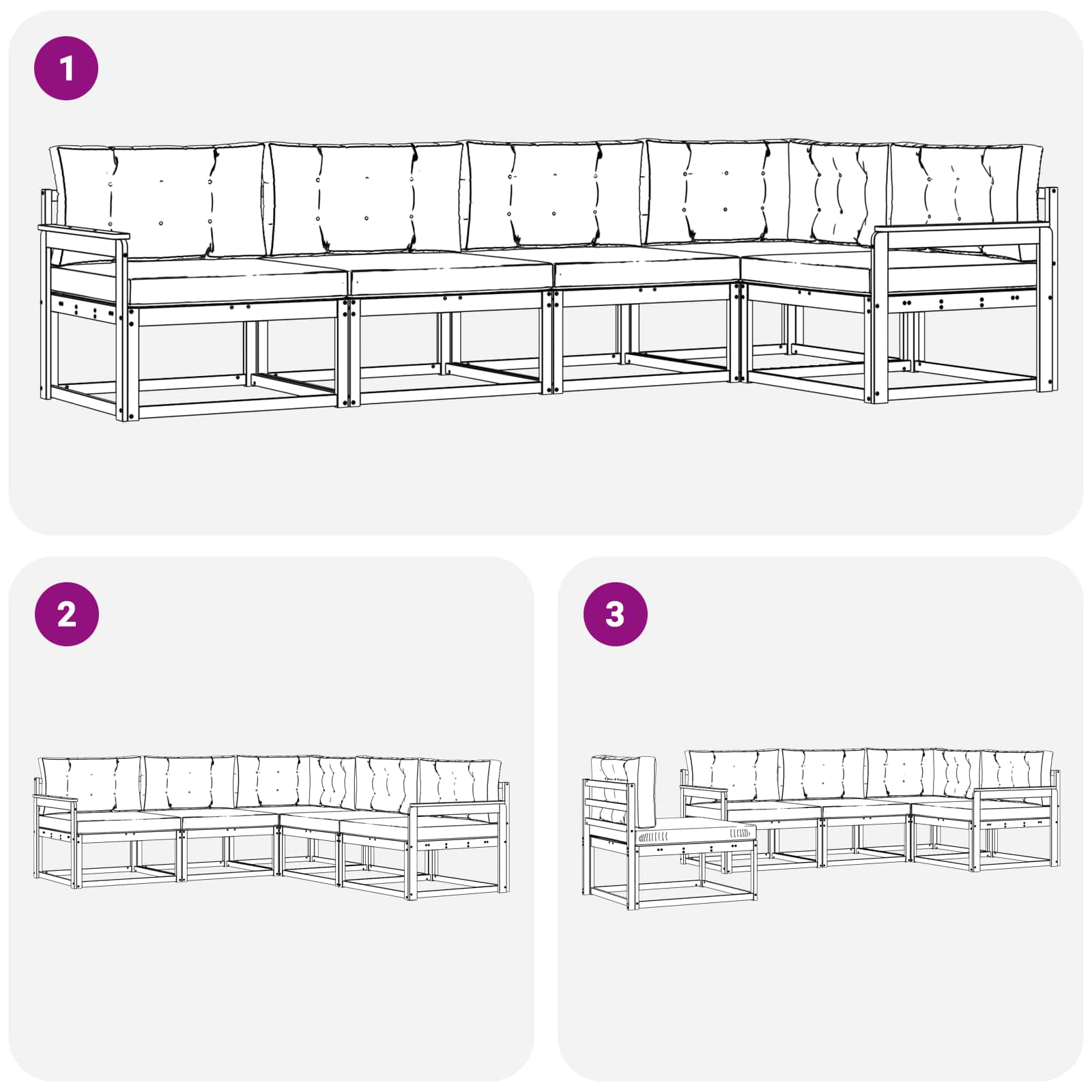 Set vanjskih sofa s jastukom 4 pcs Bijela i bež Poliester