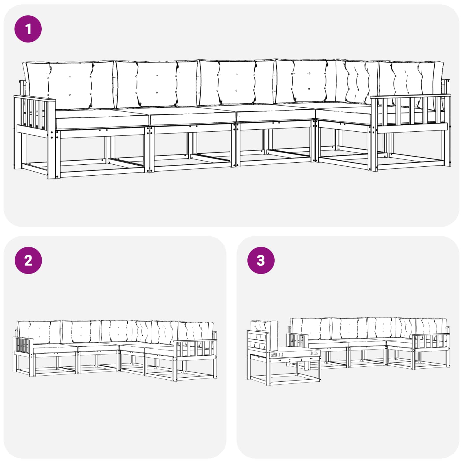 Set vanjskih sofa s jastukom 4 pcs Bijela i antracit Poliester