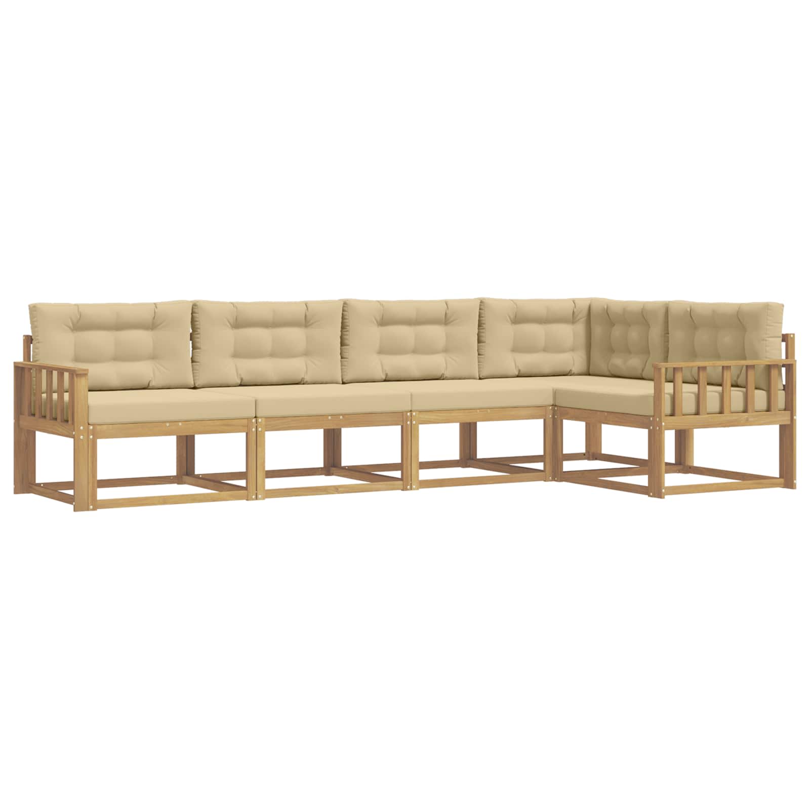 Set vanjskih sofa s jastukom 4 pcs Bijela i bež Poliester