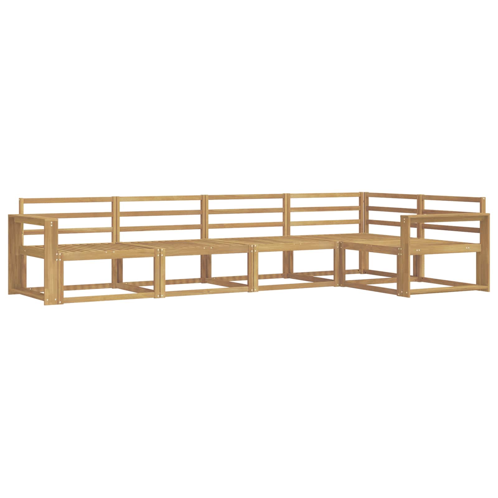 Set vanjskih sofa 5 pcs Bijela Čvrsto drvo akacije