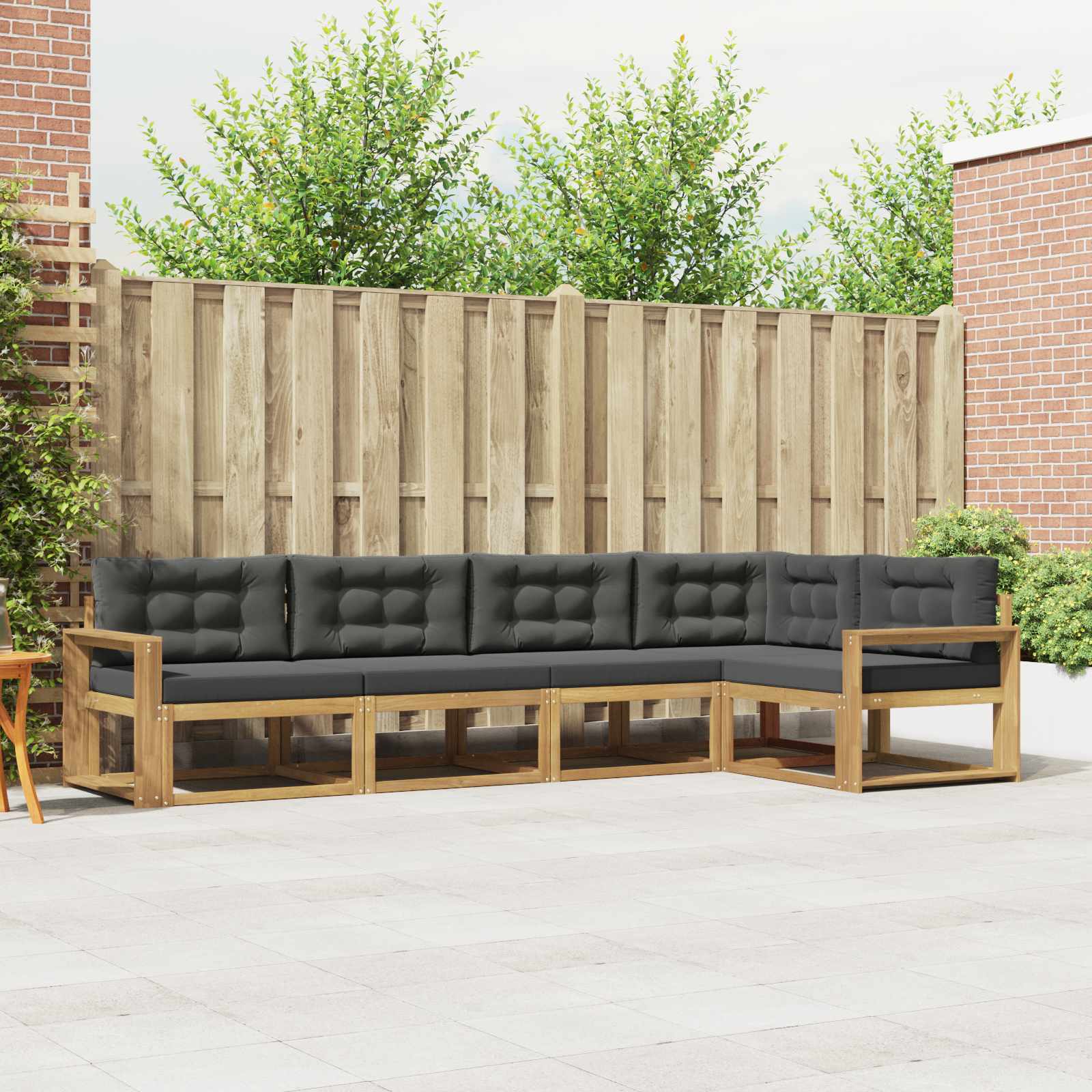 Set vanjskih sofa s jastukom 4 pcs Bijela i antracit Poliester