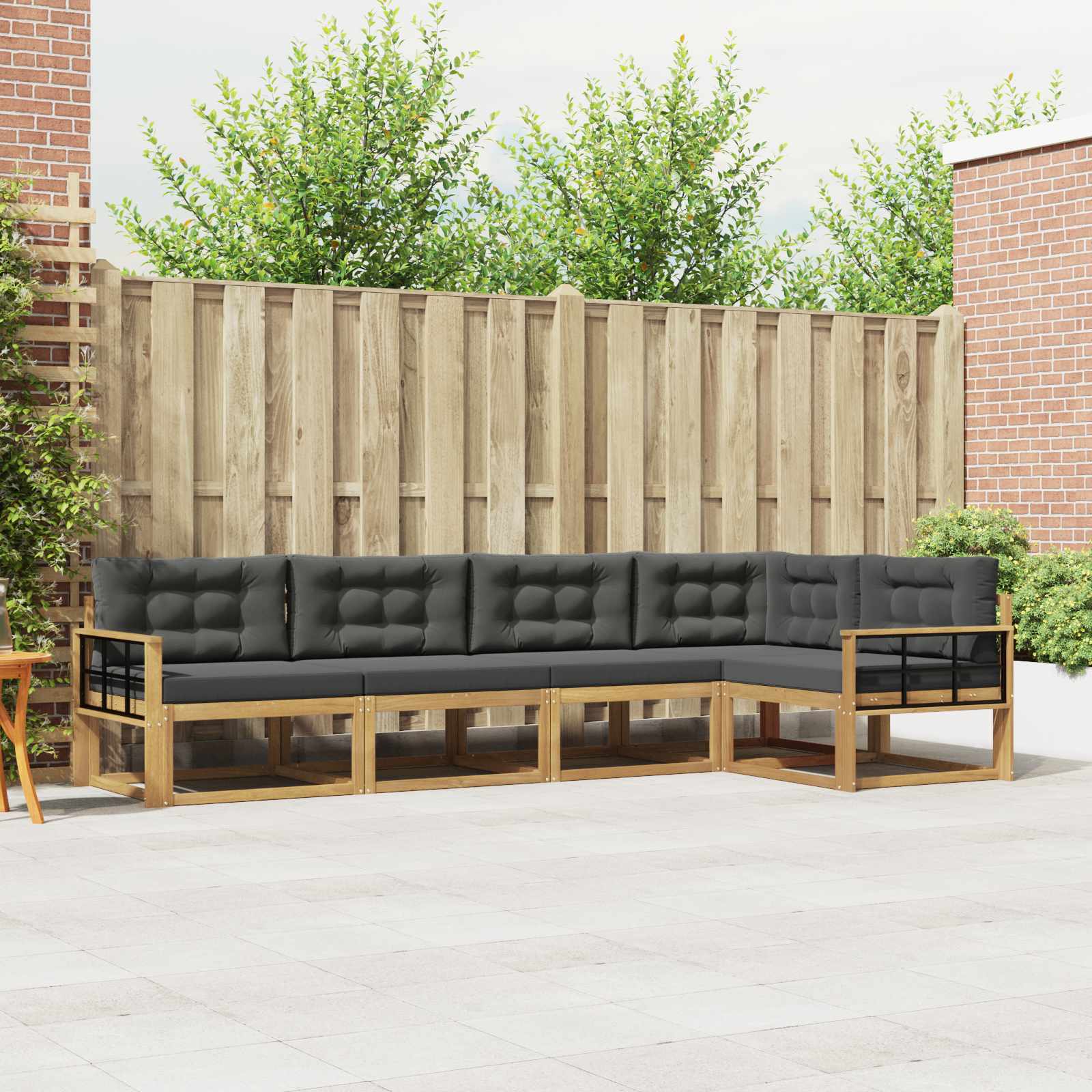 Set vanjskih sofa s jastukom 4 pcs Bijela i antracit Poliester
