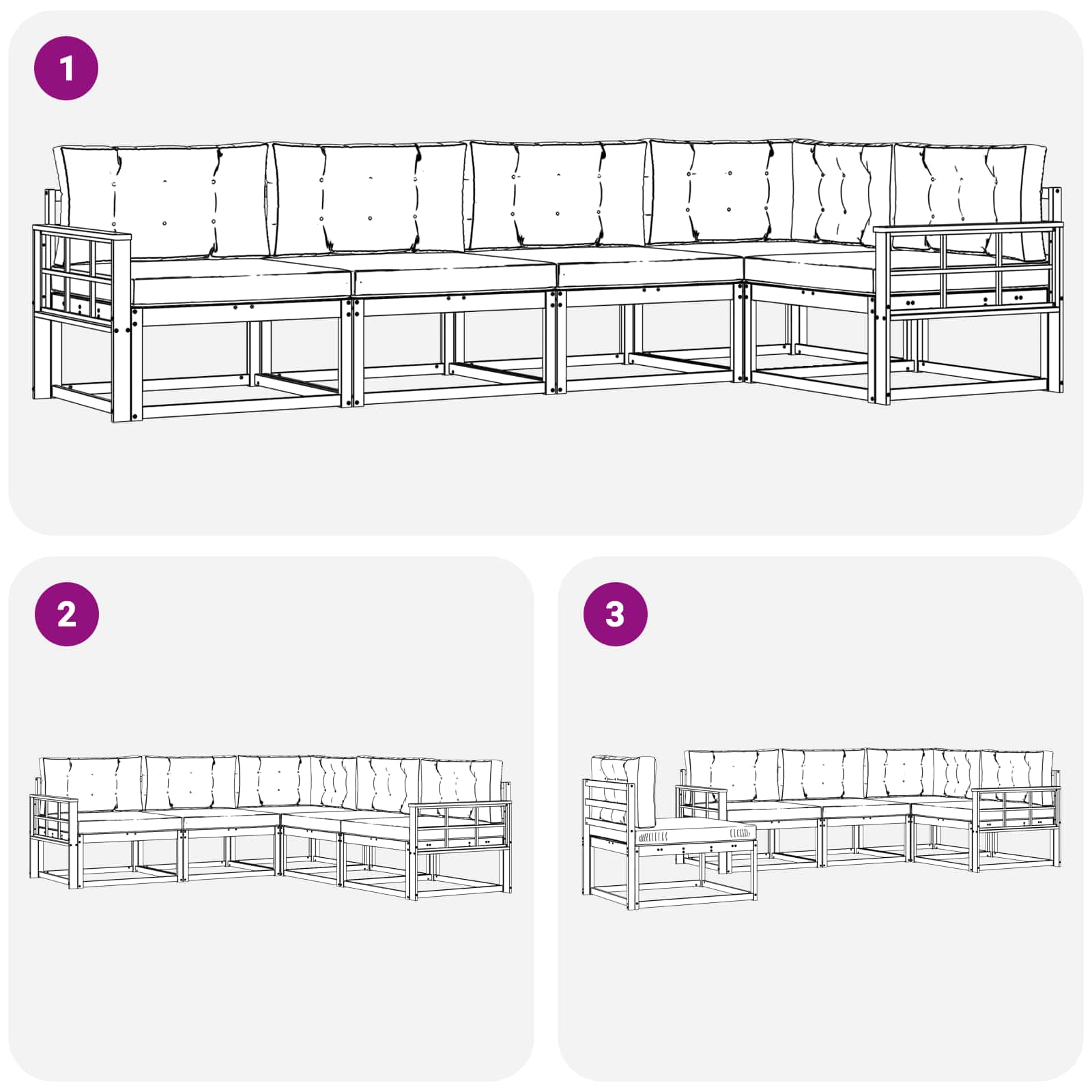 Set vanjskih sofa s jastukom 4 pcs Bijela i bež Poliester