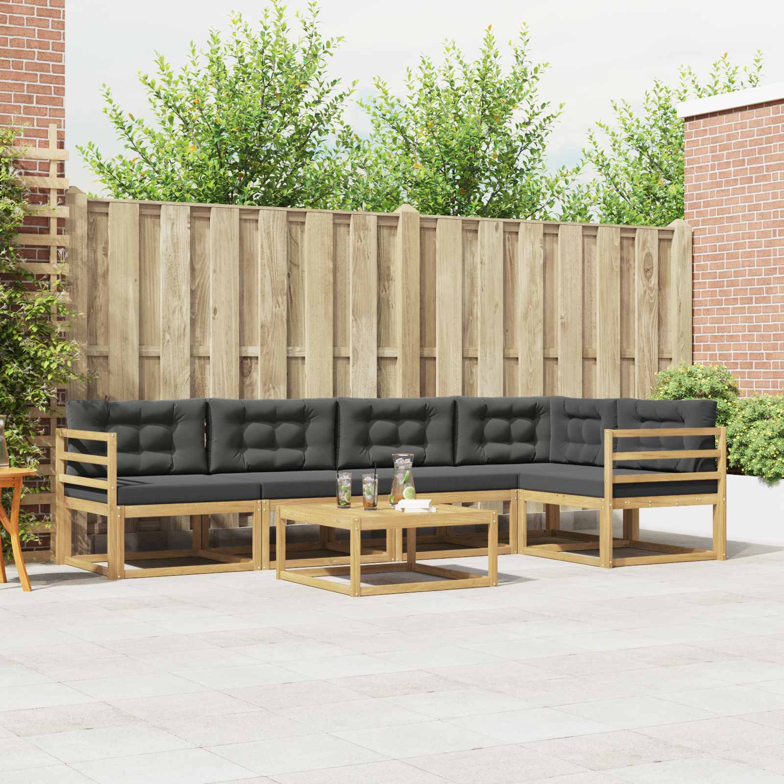Set vanjskih sofa 6 pcs Bijela i antracit 79 x 79 x 37 cm