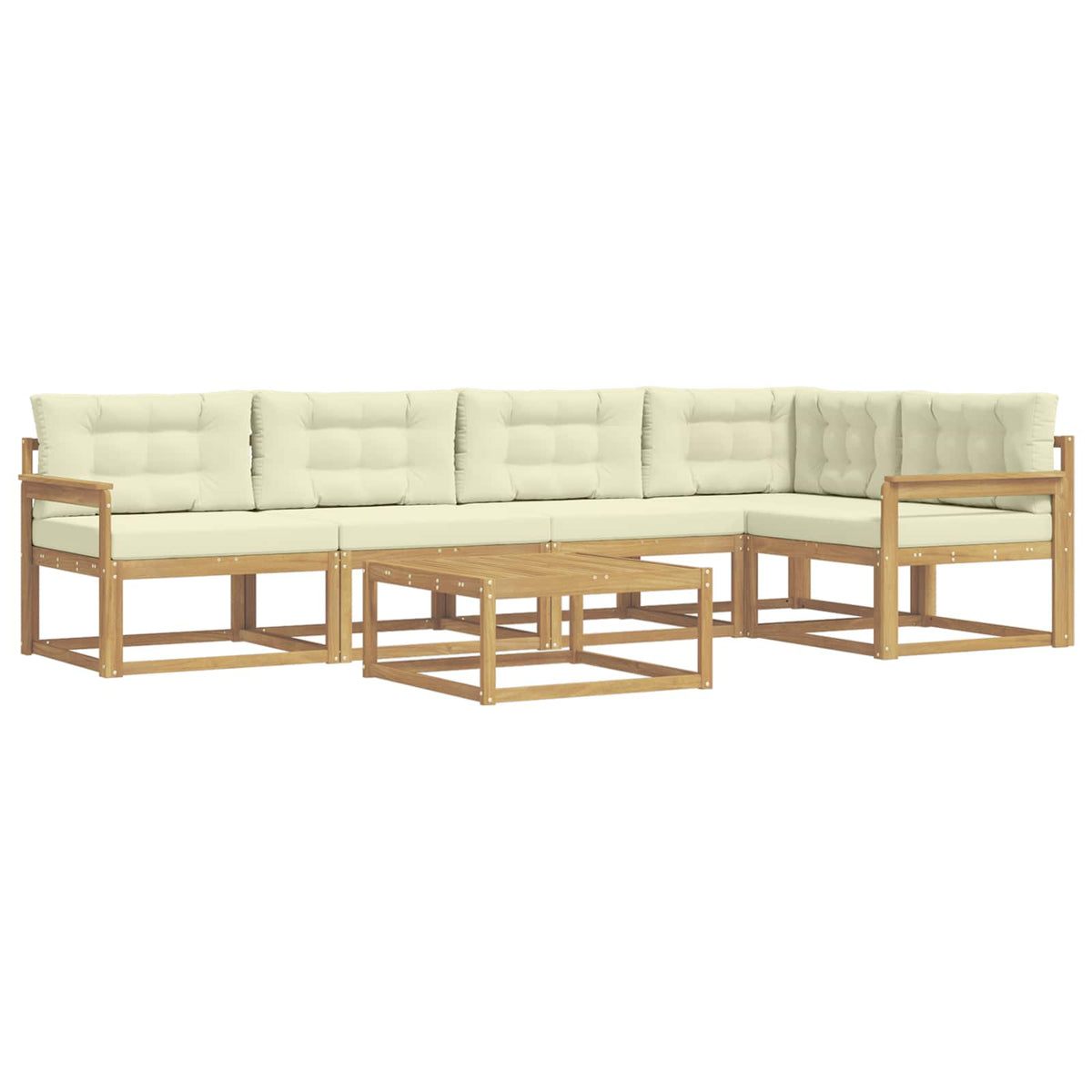 Set vanjskih sofa 6 kom. Bijela i krem Poliester