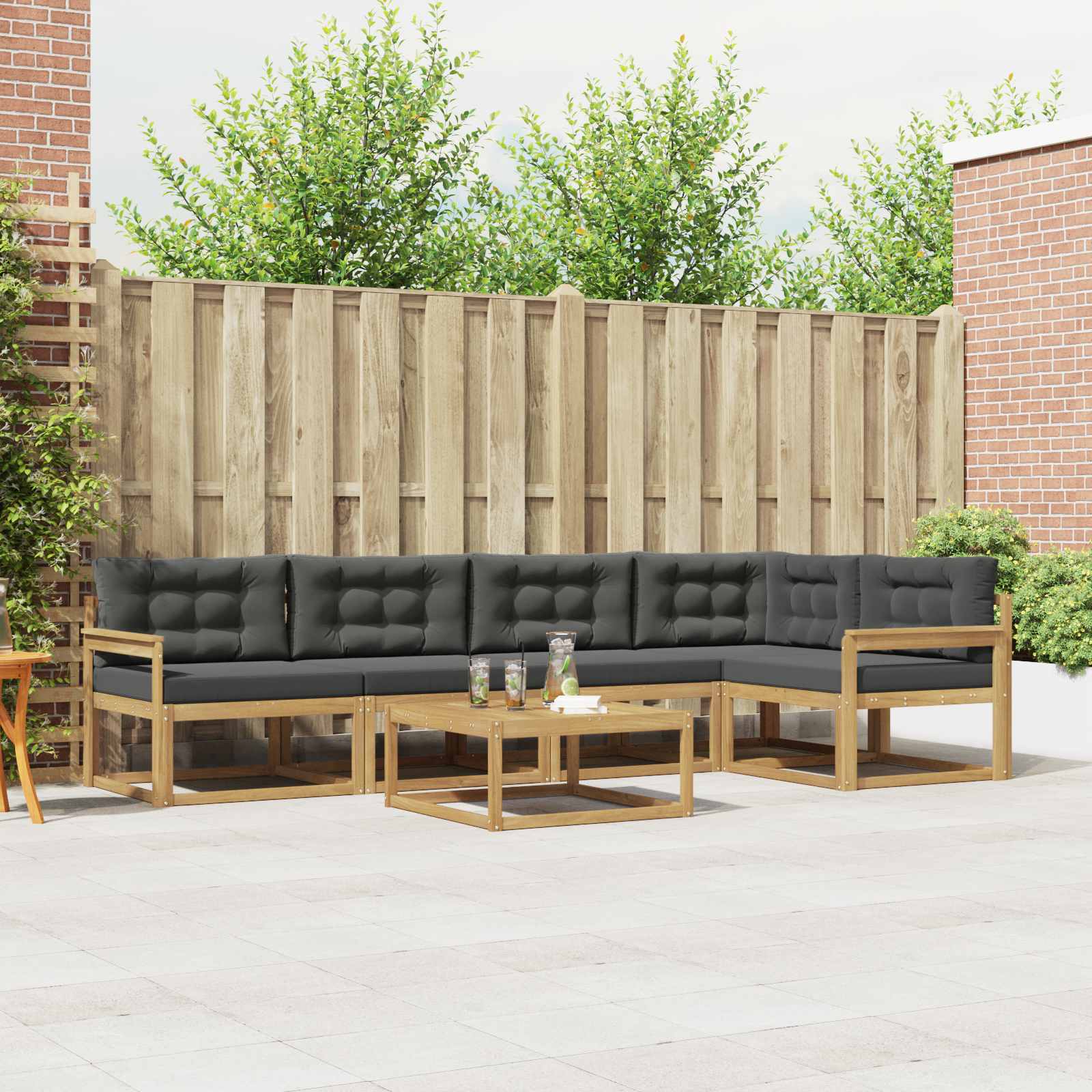 Set vanjskih sofa 6 pcs Bijela i antracit 79 x 79 x 37 cm