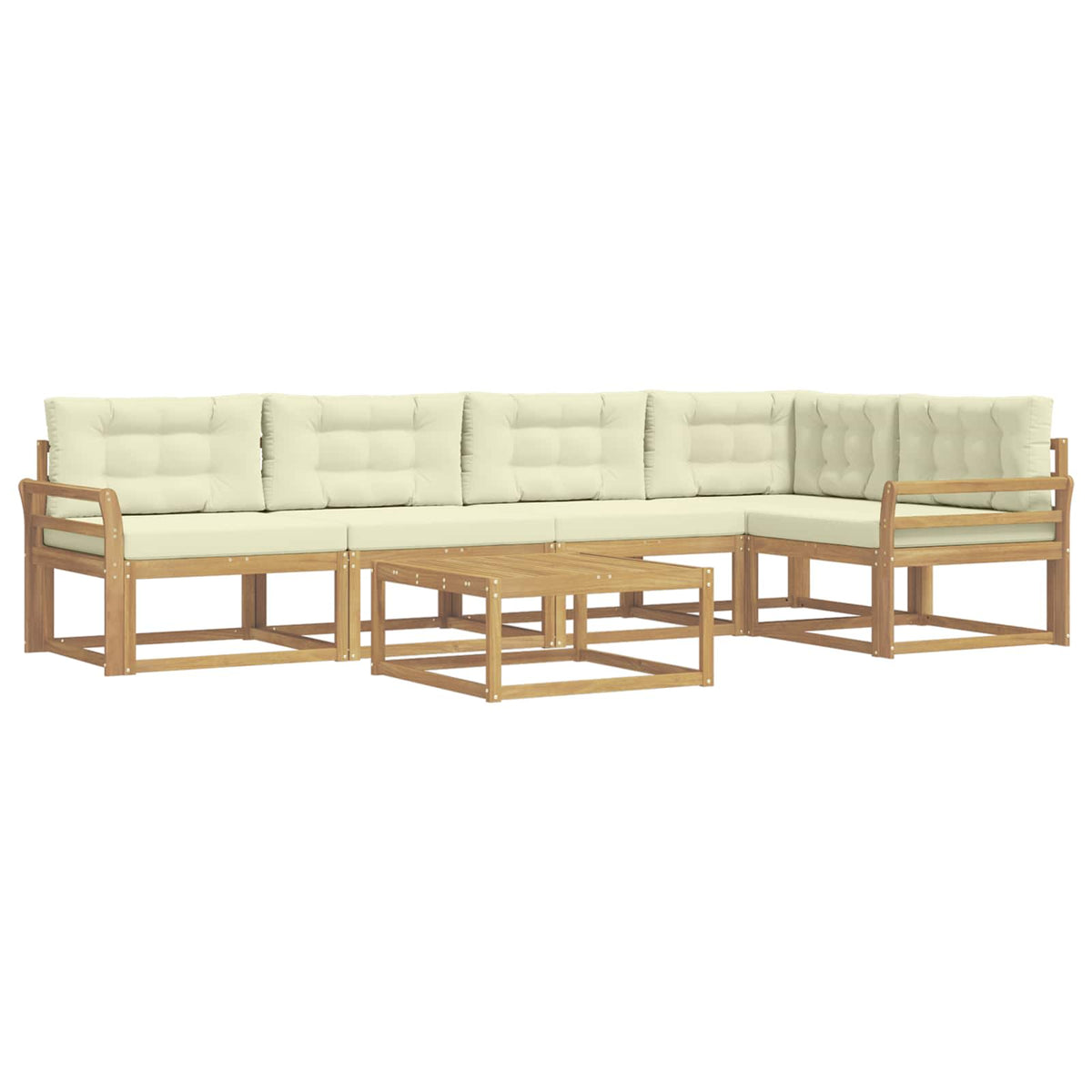 Set vanjskih sofa 6 kom. Bijela i krem Poliester
