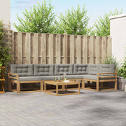 Set vanjskih sofa 6 kom. Bijela i svjetlosiva Poliester