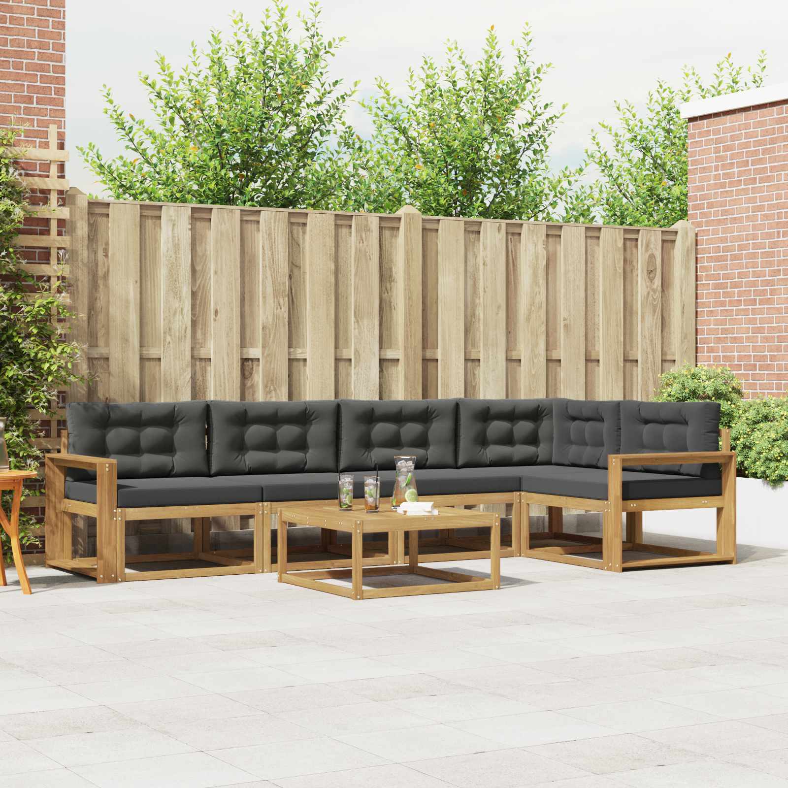Set vanjskih sofa 6 pcs Bijela i antracit 79 x 79 x 37 cm