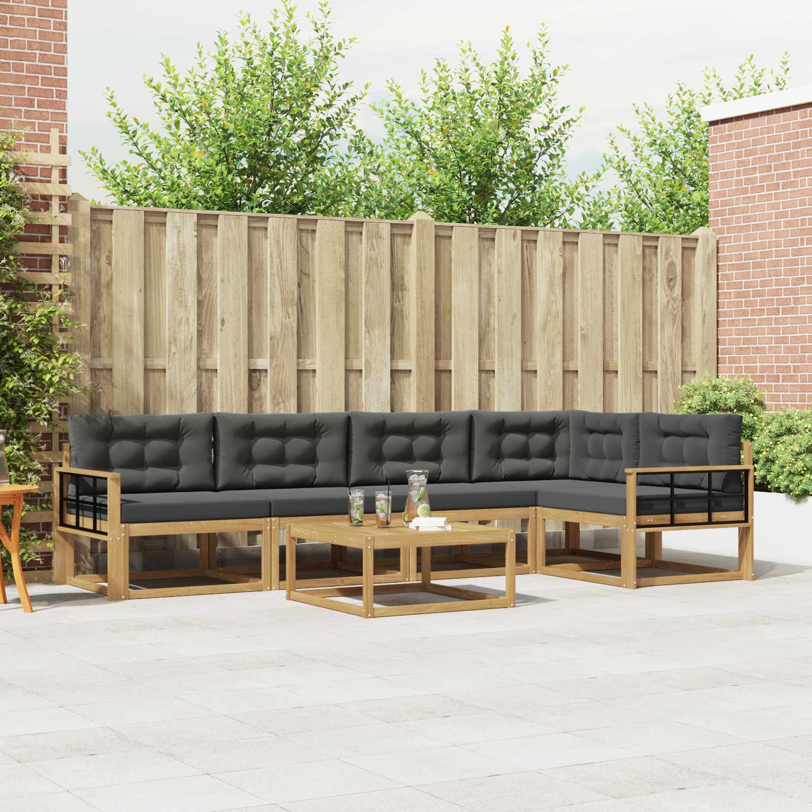 Set vanjskih sofa 6 pcs Bijela i antracit 79 x 79 x 37 cm