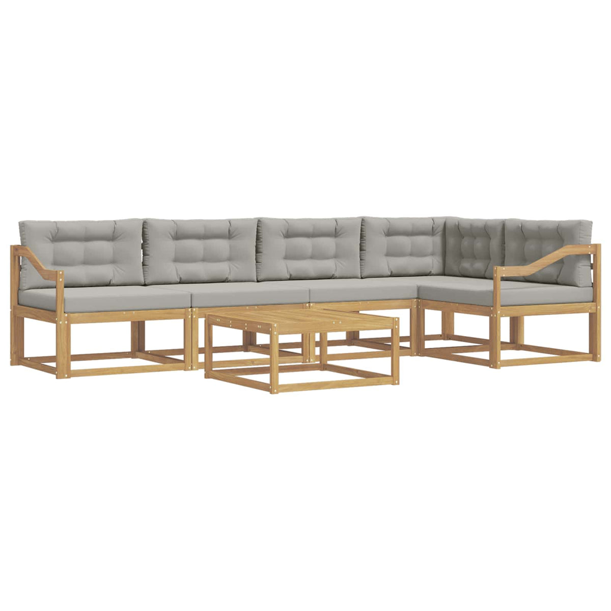 Set vanjskih sofa 6 kom. Bijela i svjetlosiva Poliester