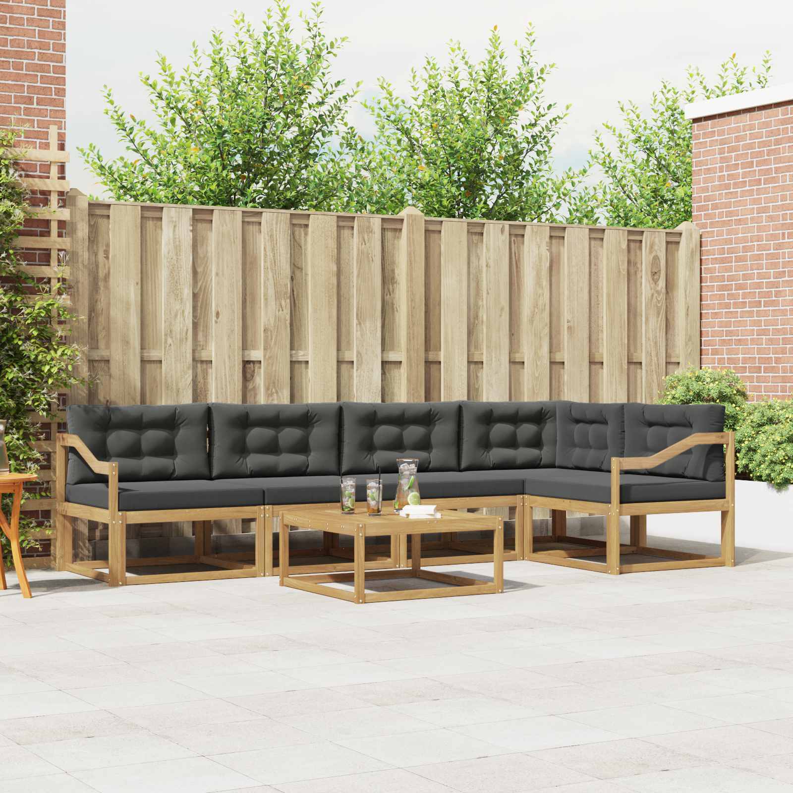 Set vanjskih sofa 6 pcs Bijela i antracit 79 x 79 x 37 cm