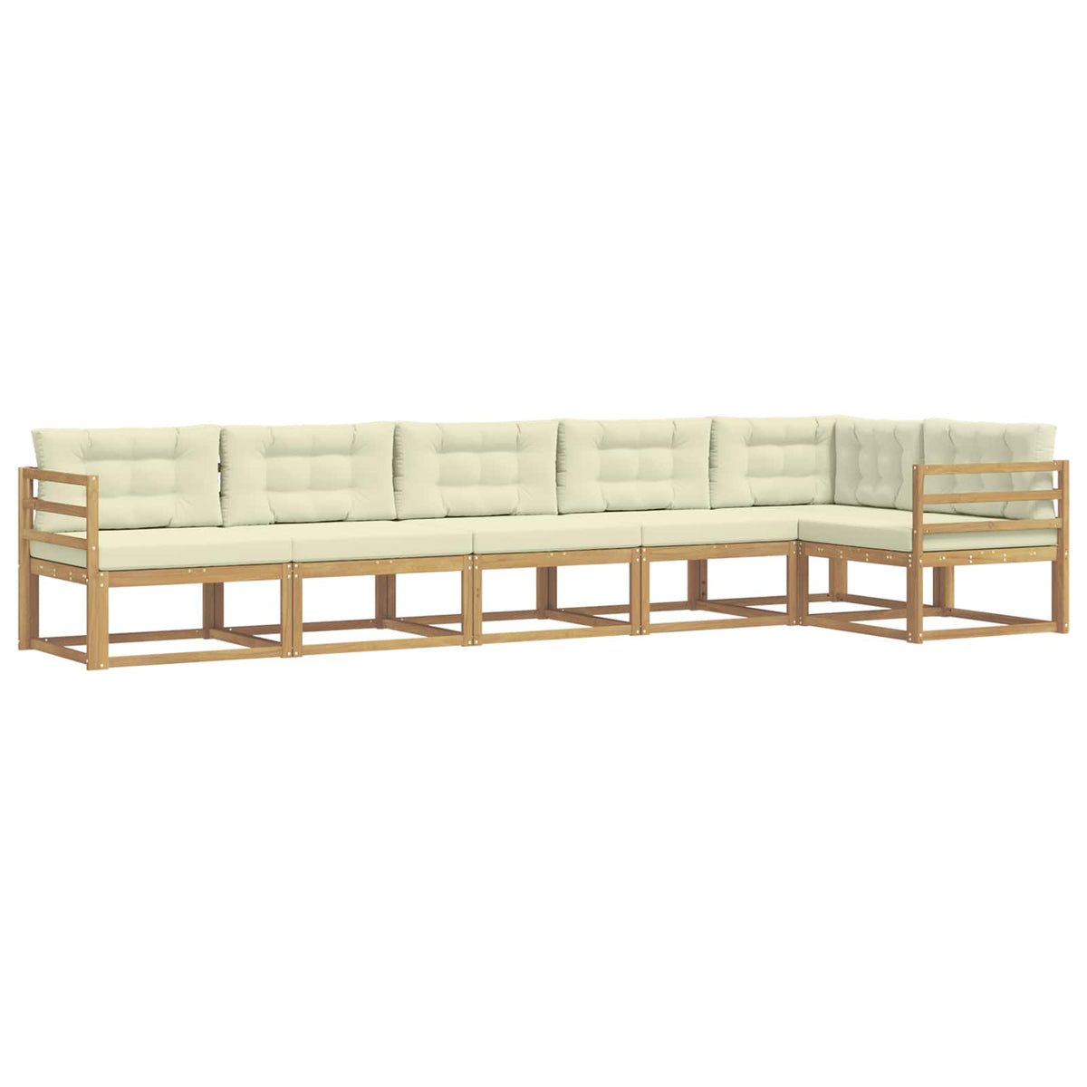 Set vanjskih sofa s jastukom 4 pcs Bijela i krem Poliester