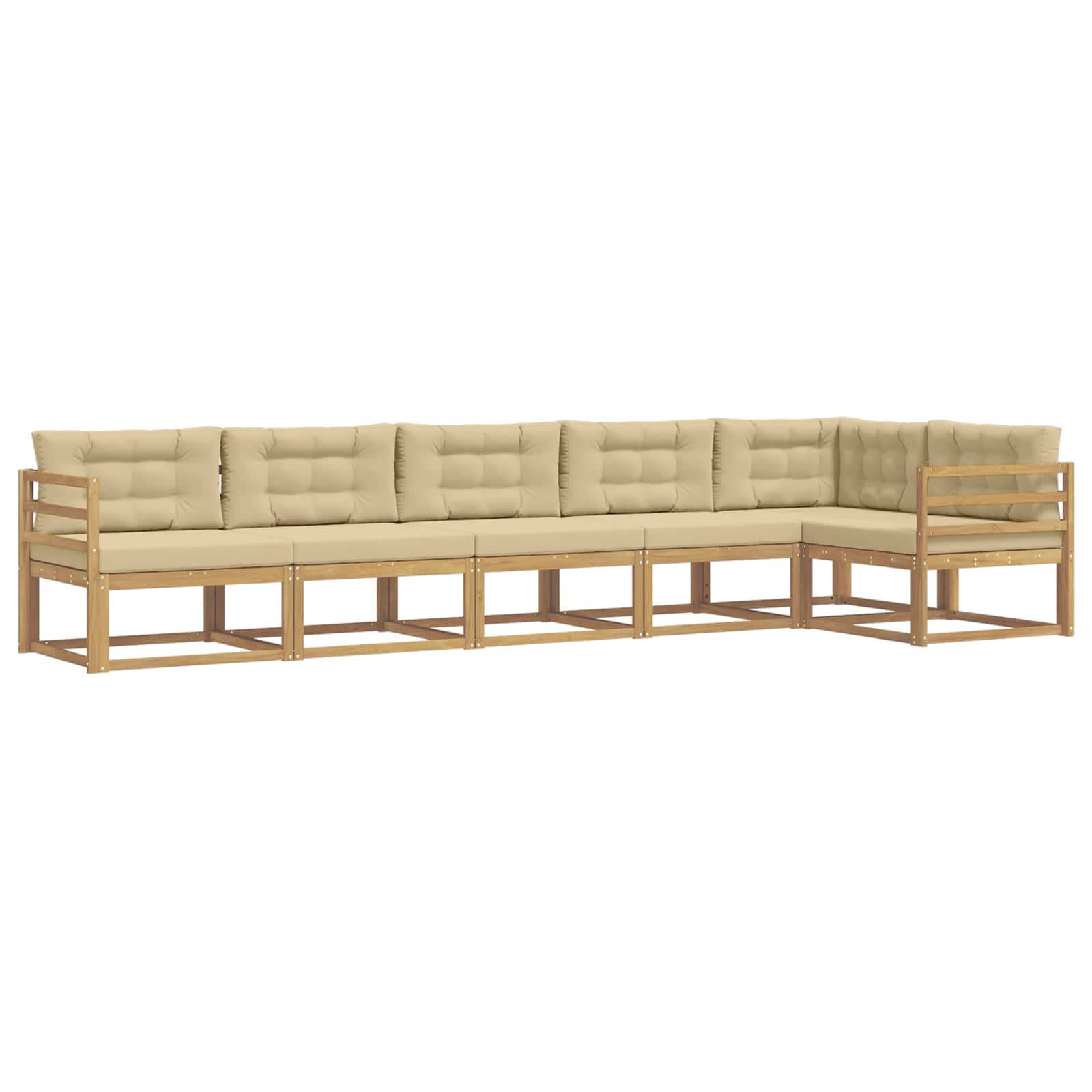Set vanjskih sofa s jastukom 4 pcs Bijela i bež Poliester