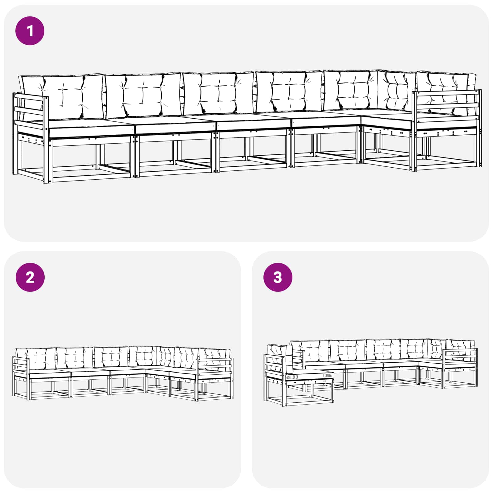 Set vanjskih sofa s jastukom 4 pcs Bijela i bež Poliester