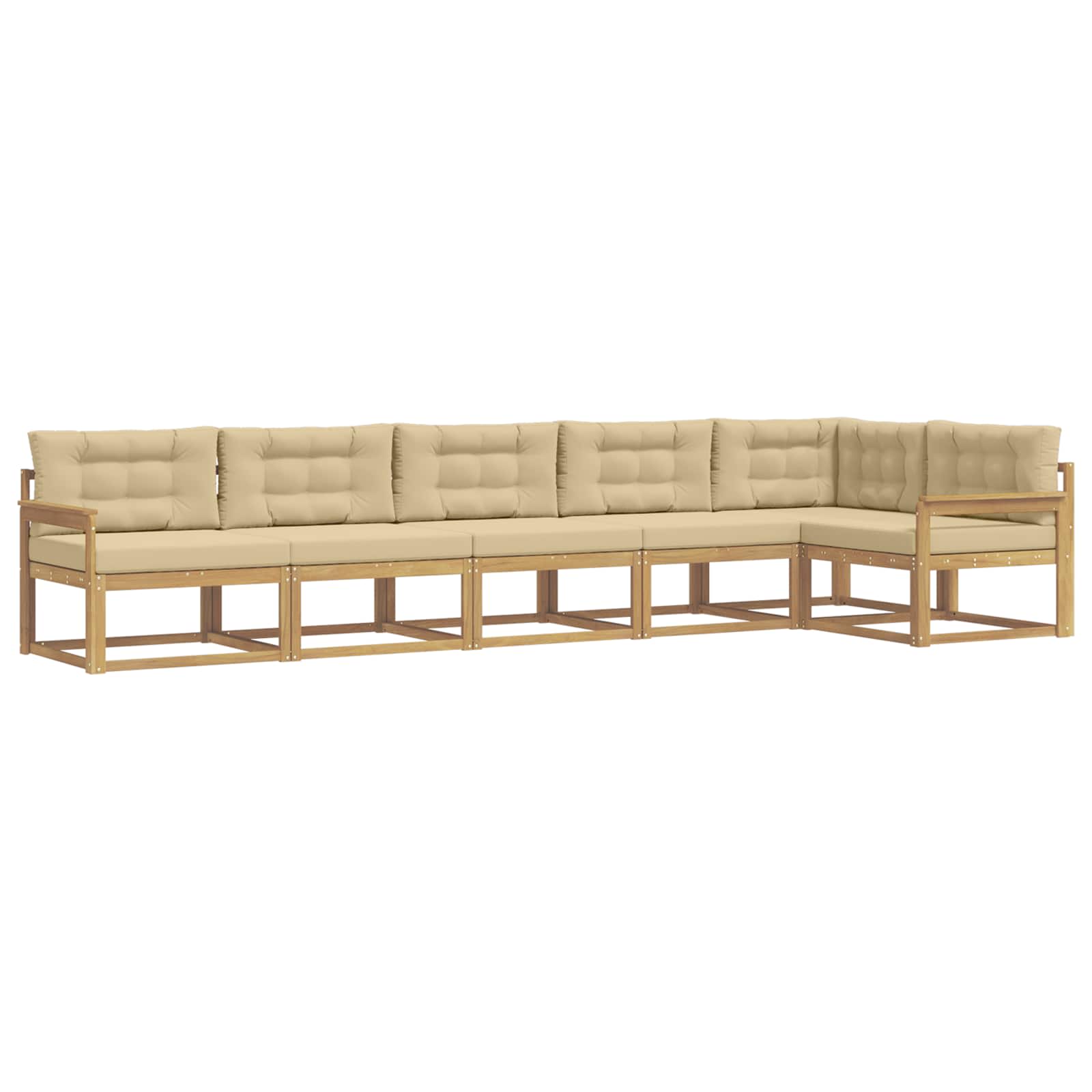 Set vanjskih sofa s jastukom 4 pcs Bijela i bež Poliester